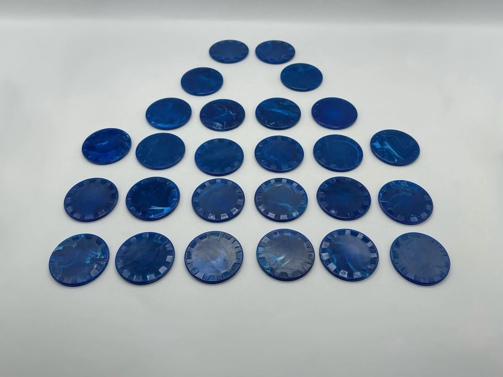 Vintage Marbleized Poker Chips With Clear Case - 3