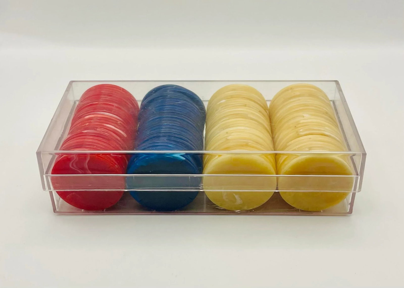 Vintage Marbleized Poker Chips With Clear Case - 4