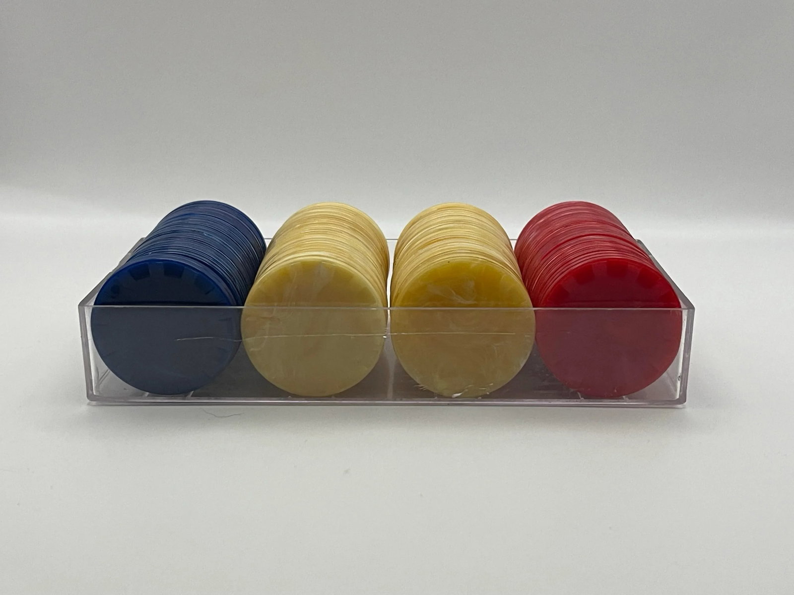 Vintage Marbleized Poker Chips With Clear Case - 8