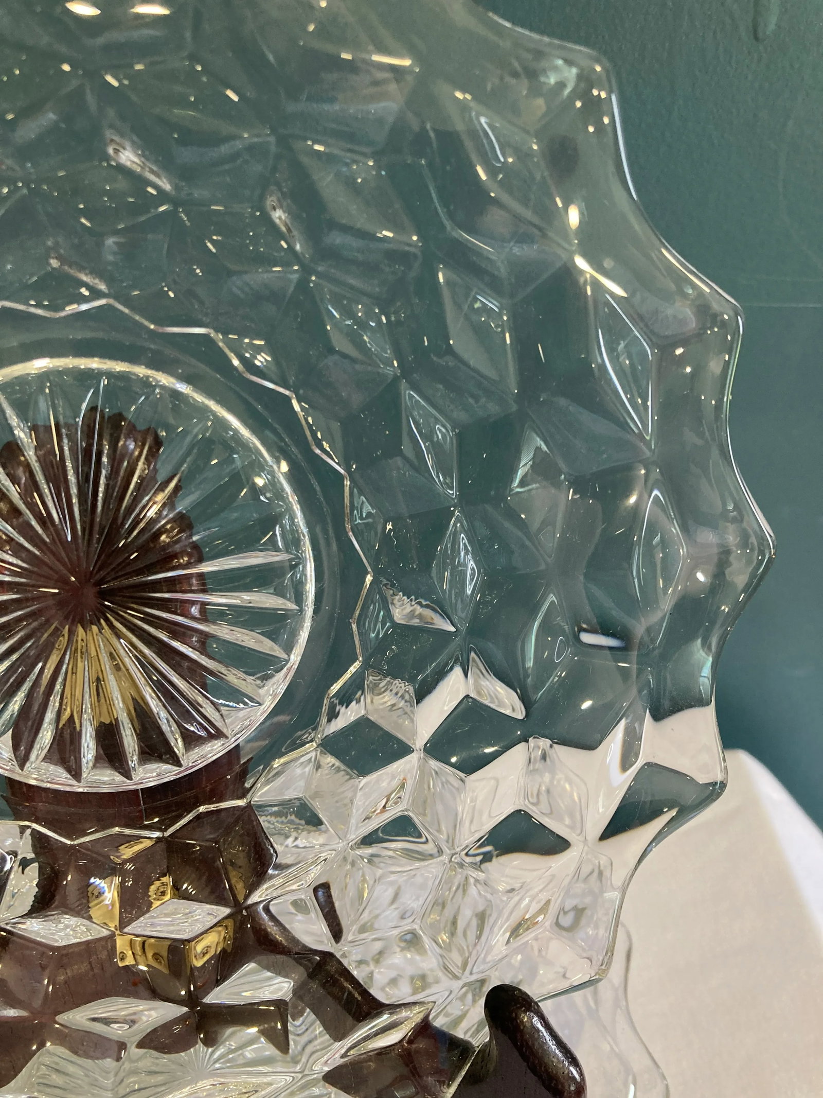Vintage Fostoria Cubist Glass Plates- Set of 4 - 4