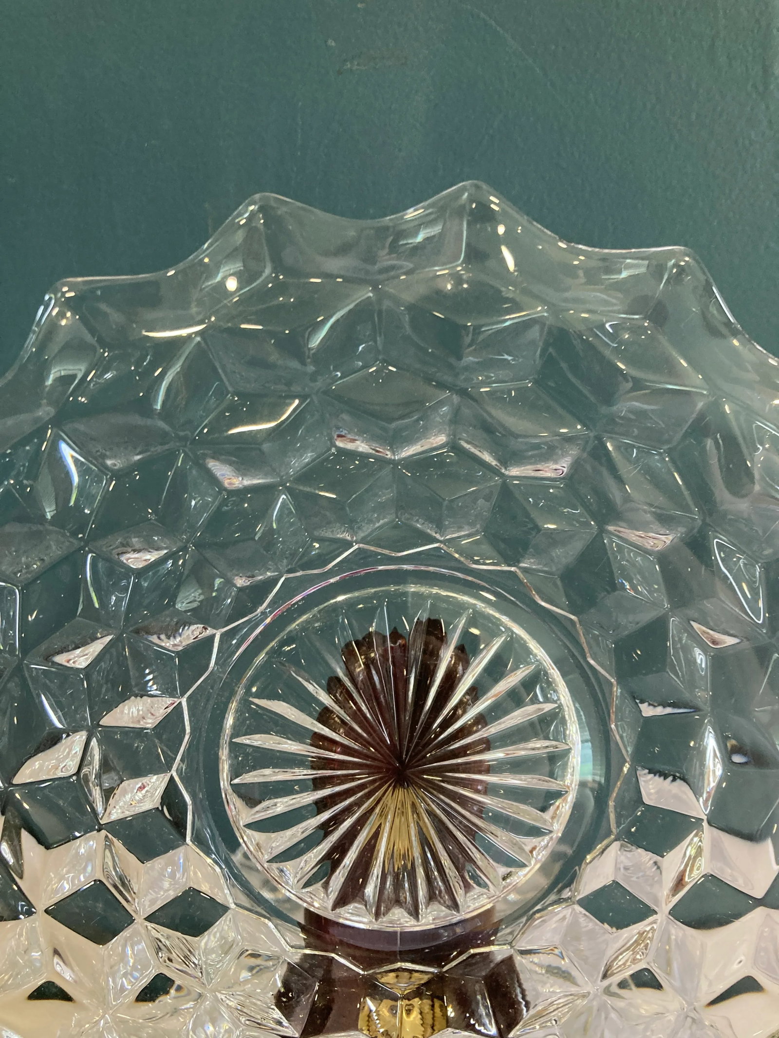 Vintage Fostoria Cubist Glass Plates- Set of 4 - 5