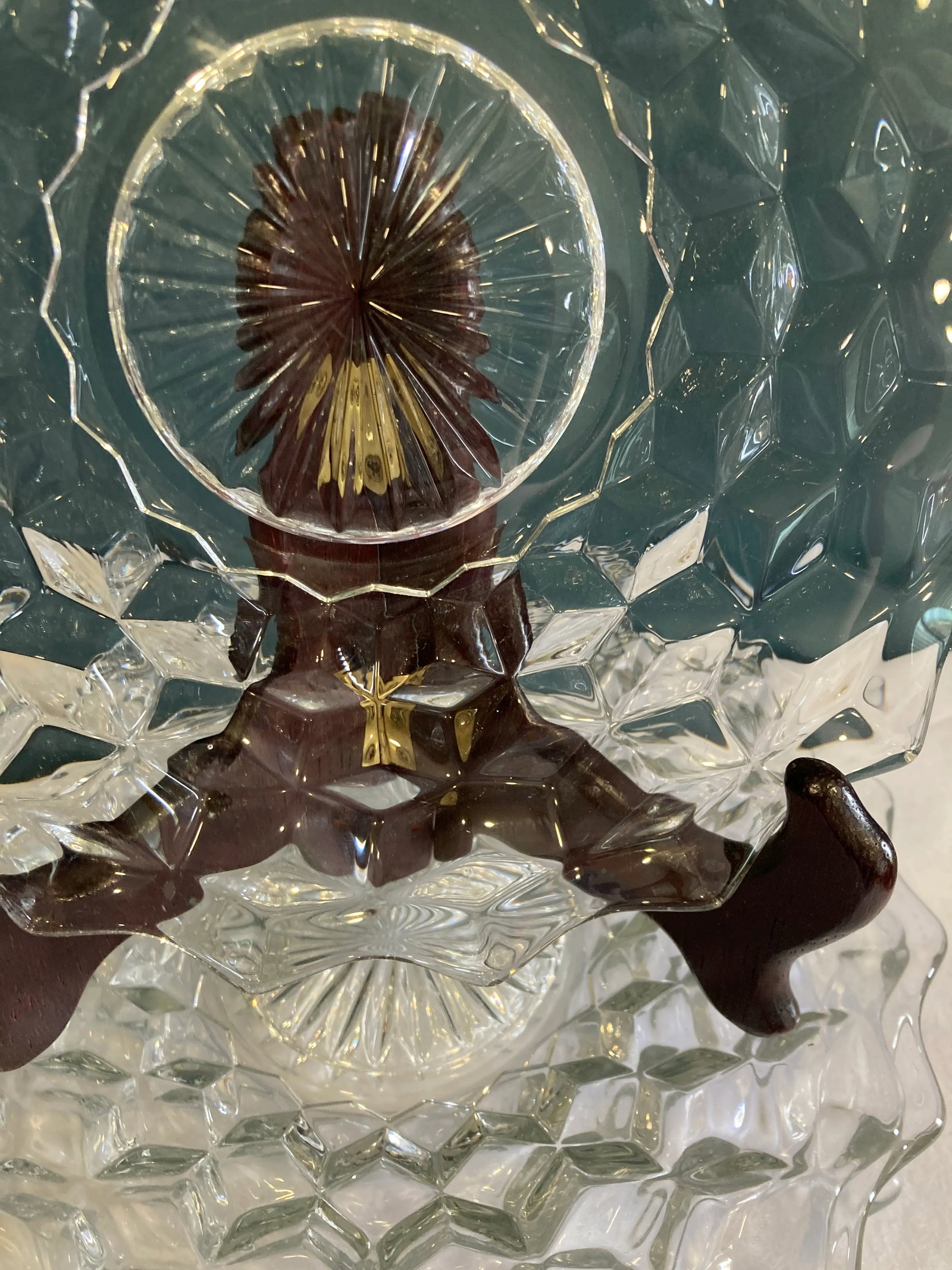Vintage Fostoria Cubist Glass Plates- Set of 4 - 6