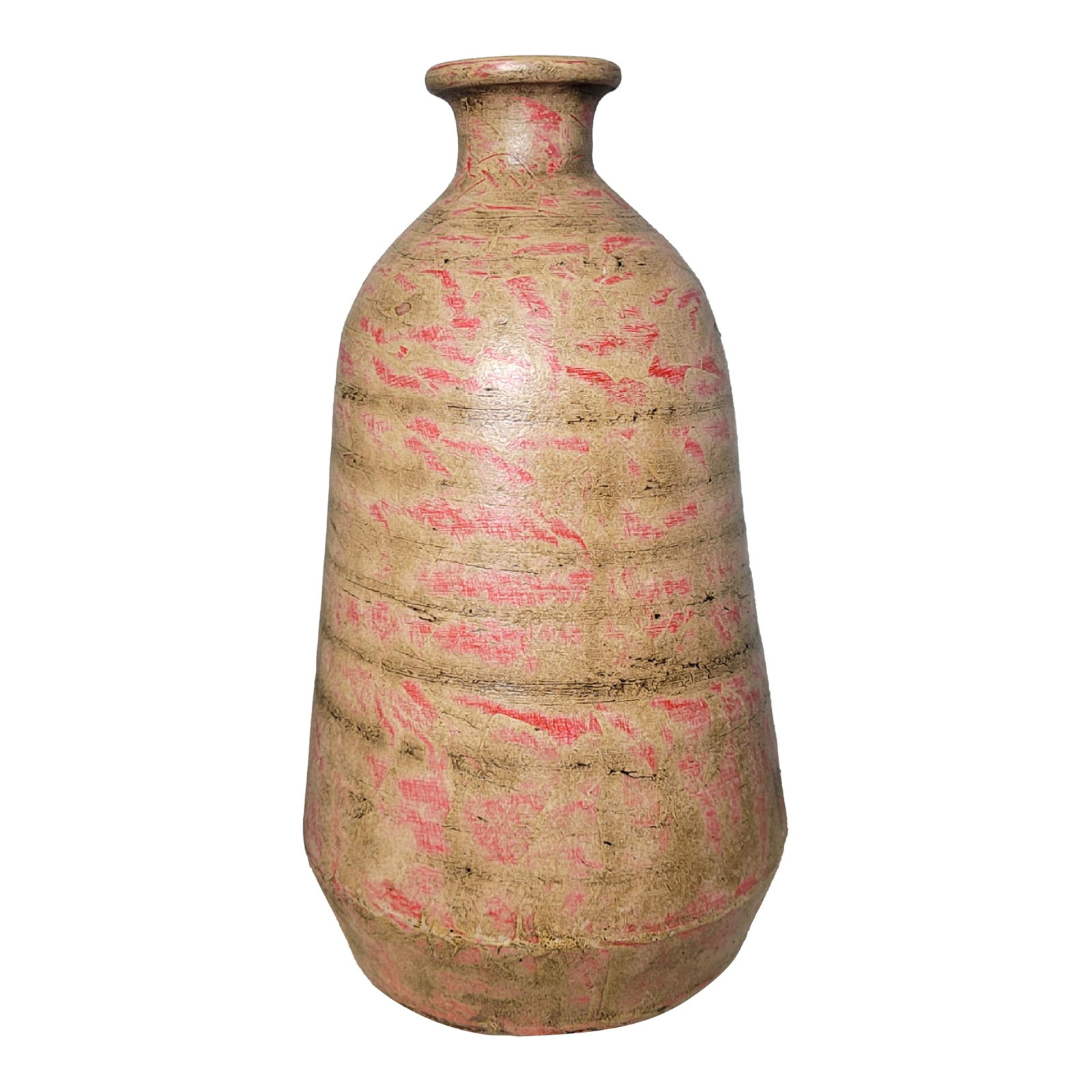 Vintage Mexican Pottery Jug: This beautiful jug would make a wonderful accent or even centerpiece! The neutral colors make it so easy to decorate with. Condition: Alterations: Original Condition Unaltered Imperfections: Some Impe