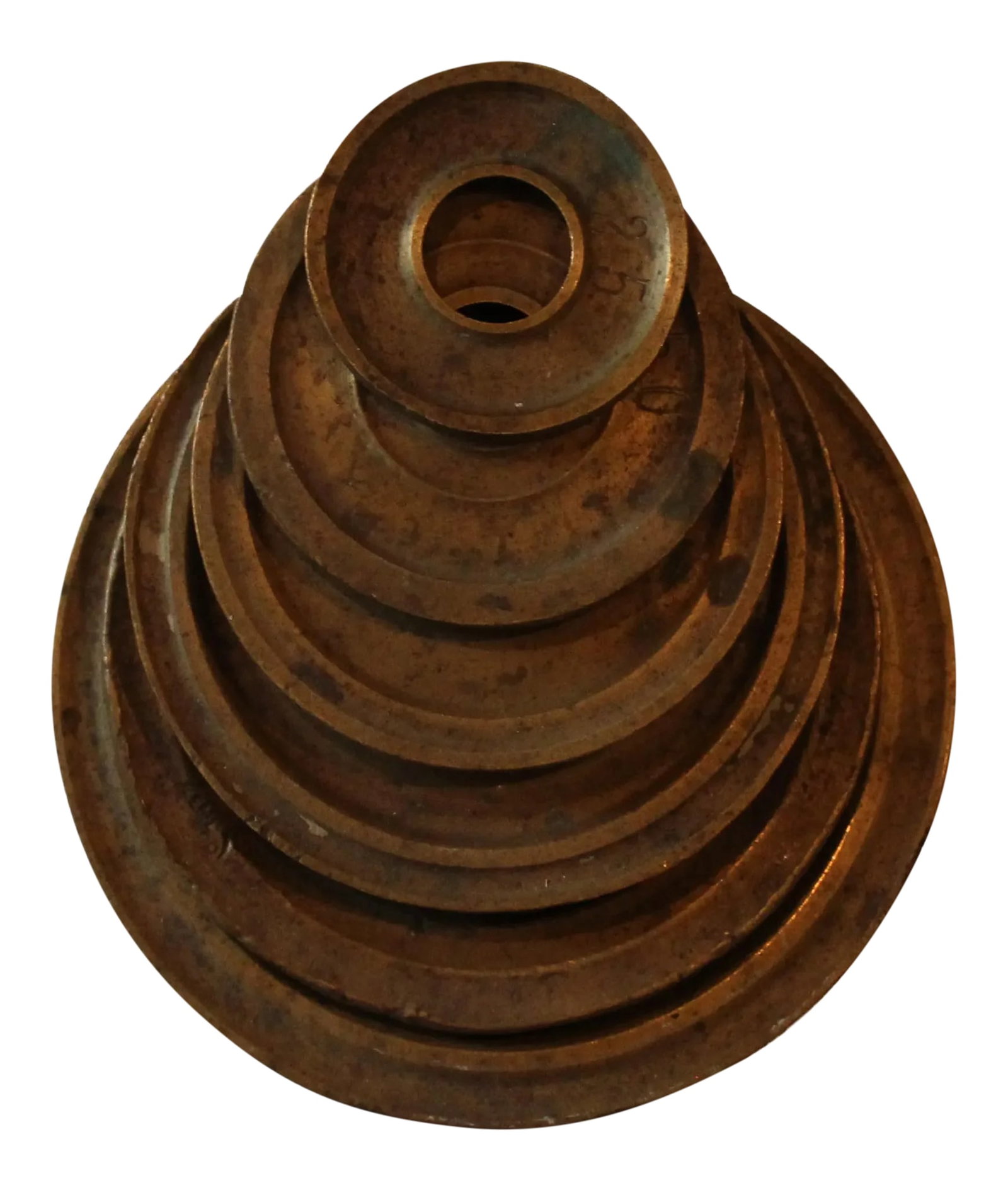 Vintage Brass Weight Discs - Set of 6: Vintage brass weight discs in six ranging sizes; 2.25in, 3in, 3.5in, 4.25in, 4.75in and 5.5in diameter. Condition: Alterations: Original Condition Unaltered Imperfections: Some Imperfections