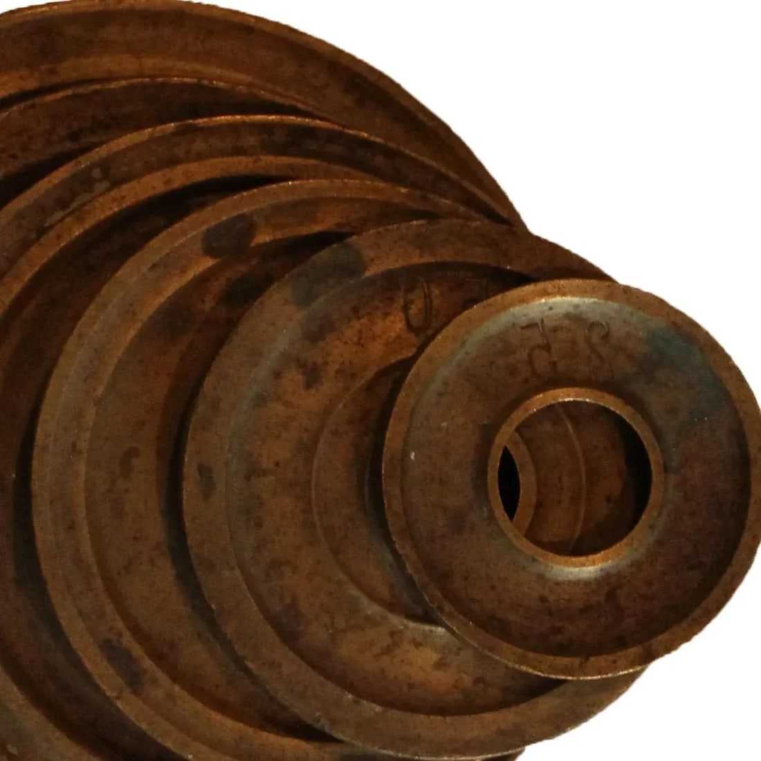 Vintage Brass Weight Discs - Set of 6 - 2