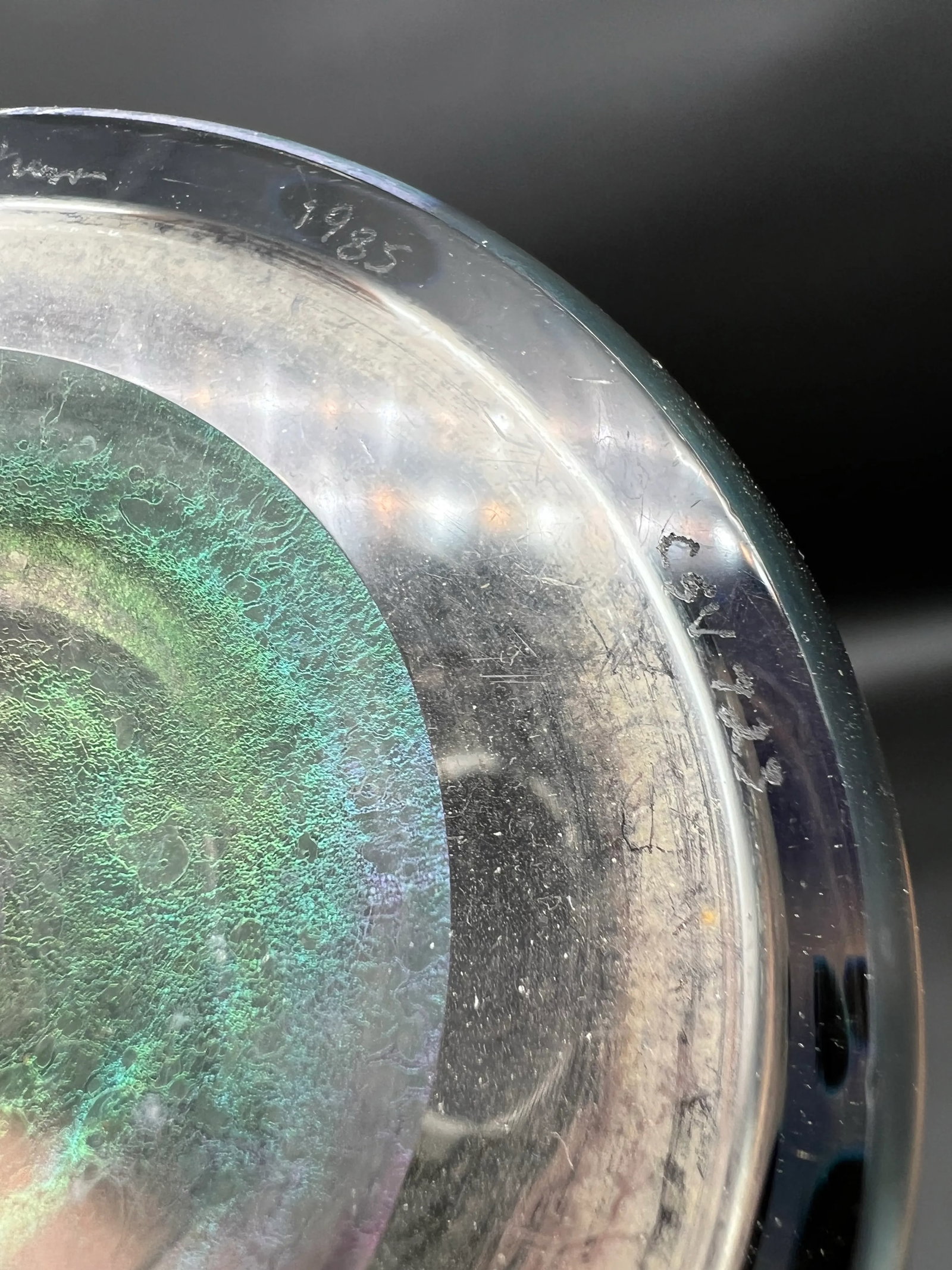 Stunning Vintage Brian Maytum Studio Signed 1985 Art Glass Vase - 11