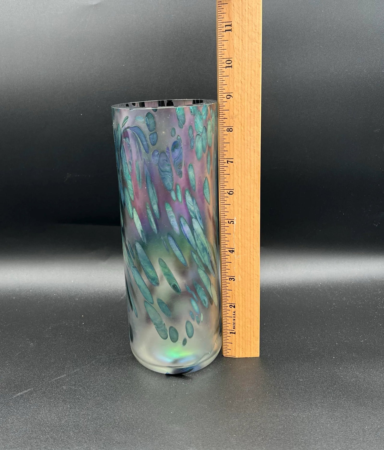 Stunning Vintage Brian Maytum Studio Signed 1985 Art Glass Vase - 12