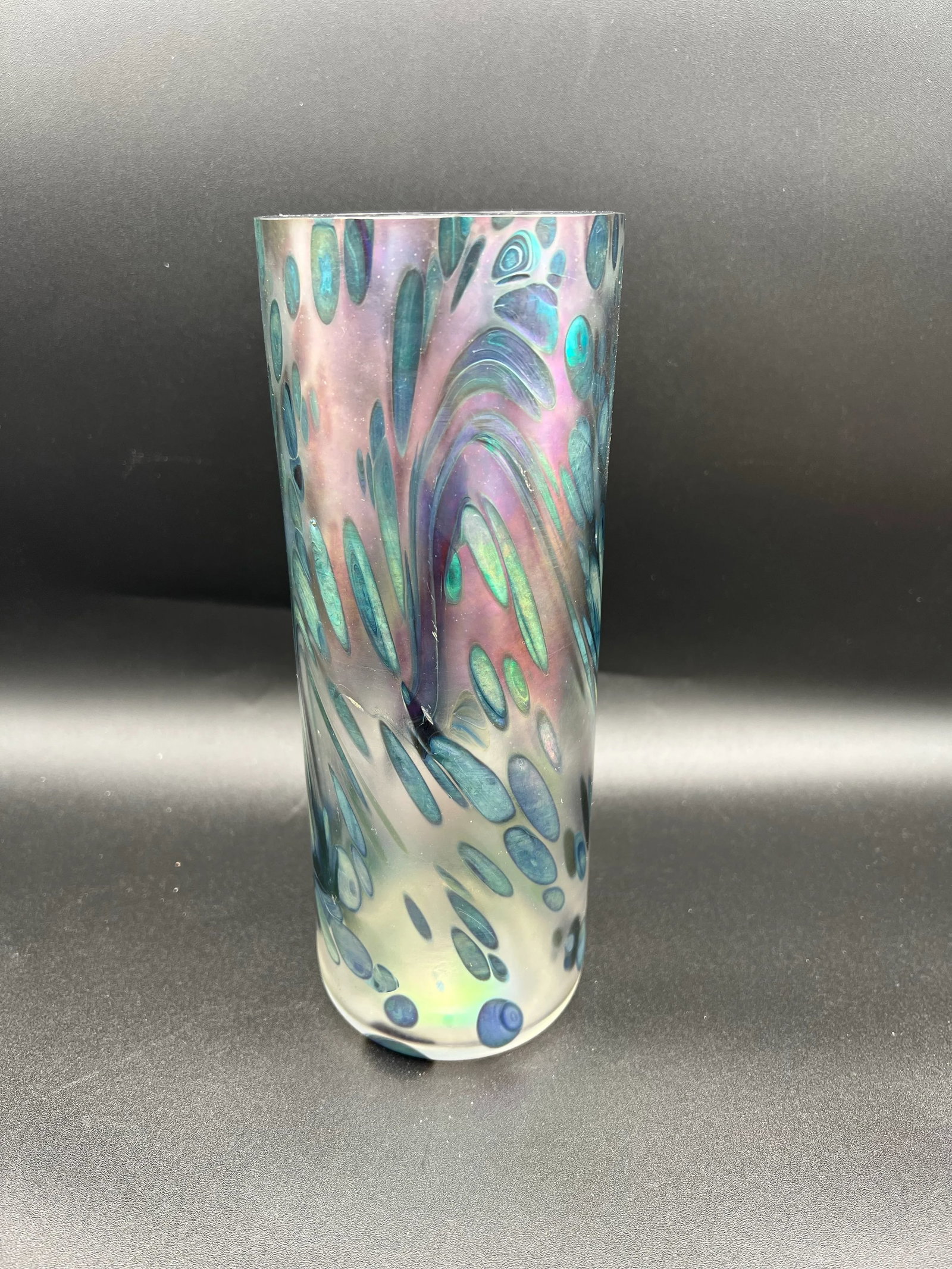 Stunning Vintage Brian Maytum Studio Signed 1985 Art Glass Vase - 5