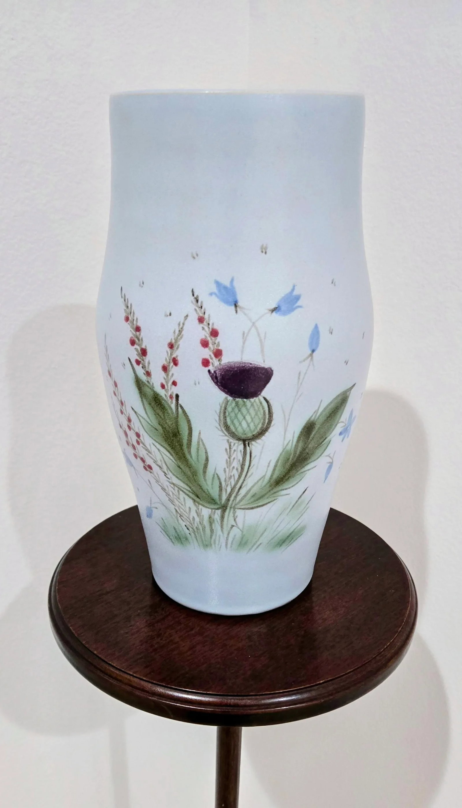 Vintage a.w. Buchan & Co. Ltd. Scottish Pottery Vase - Thistle Pattern - Hand Painted Stoneware - 2