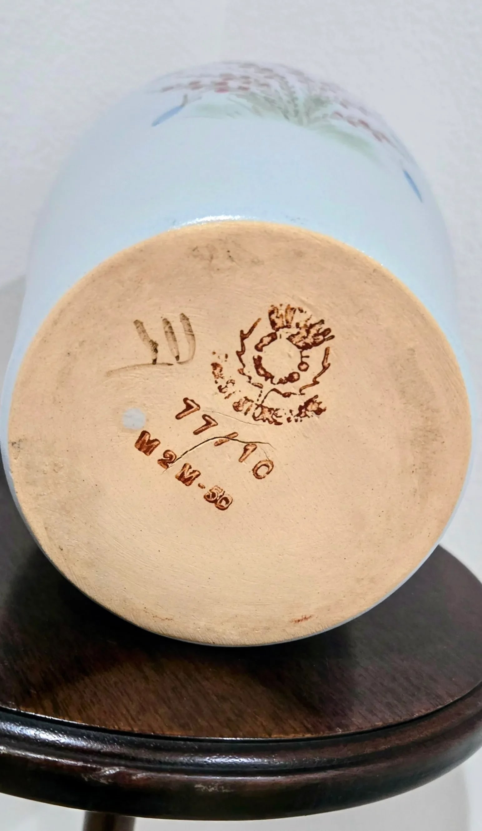 Vintage a.w. Buchan & Co. Ltd. Scottish Pottery Vase - Thistle Pattern - Hand Painted Stoneware - 5