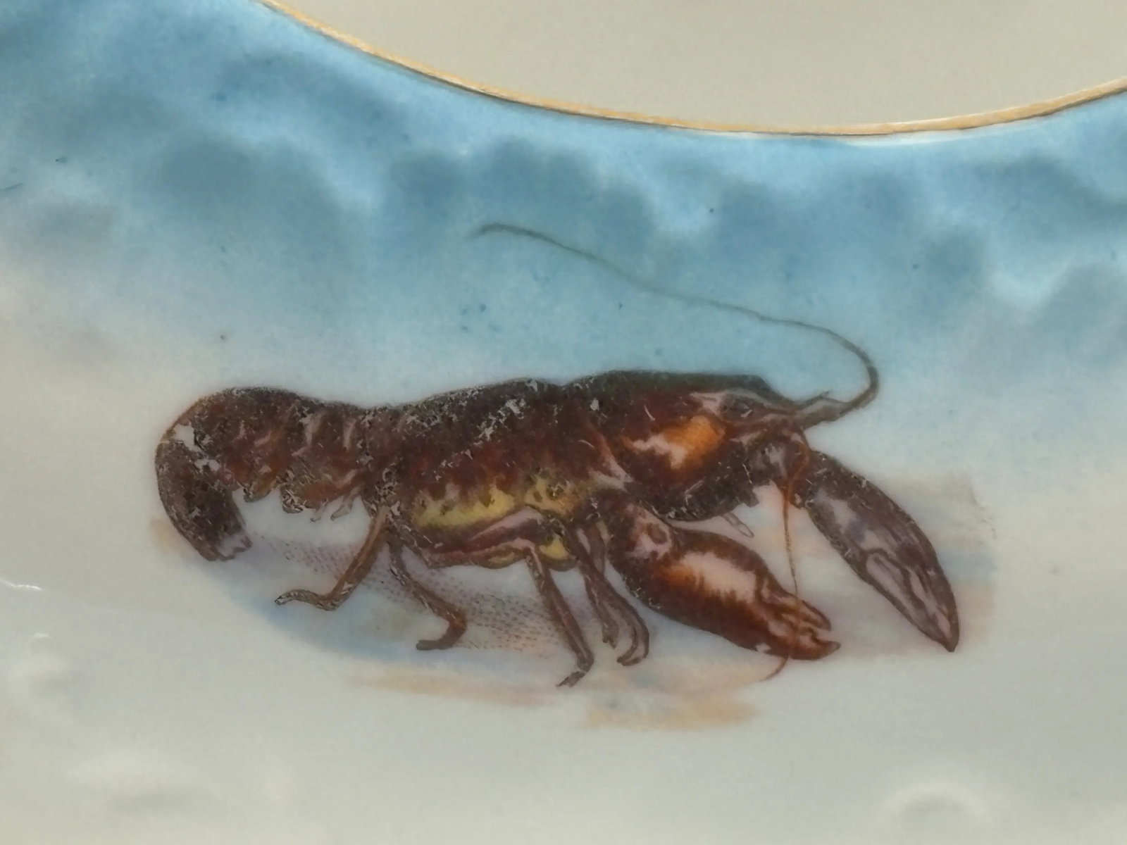 19th Century Imperial Crown China Antique Lobster Gravy Boat - 5