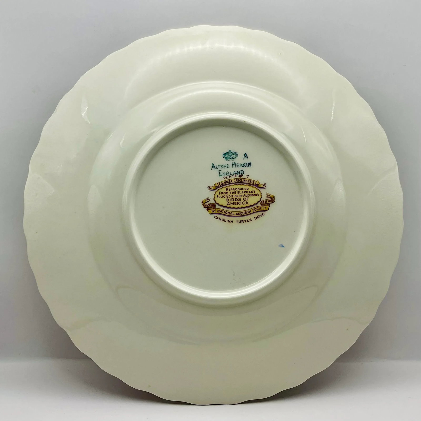 Alfred Meakin "Birds of America" Carolina Turtle Dove Decorative Plate - 7