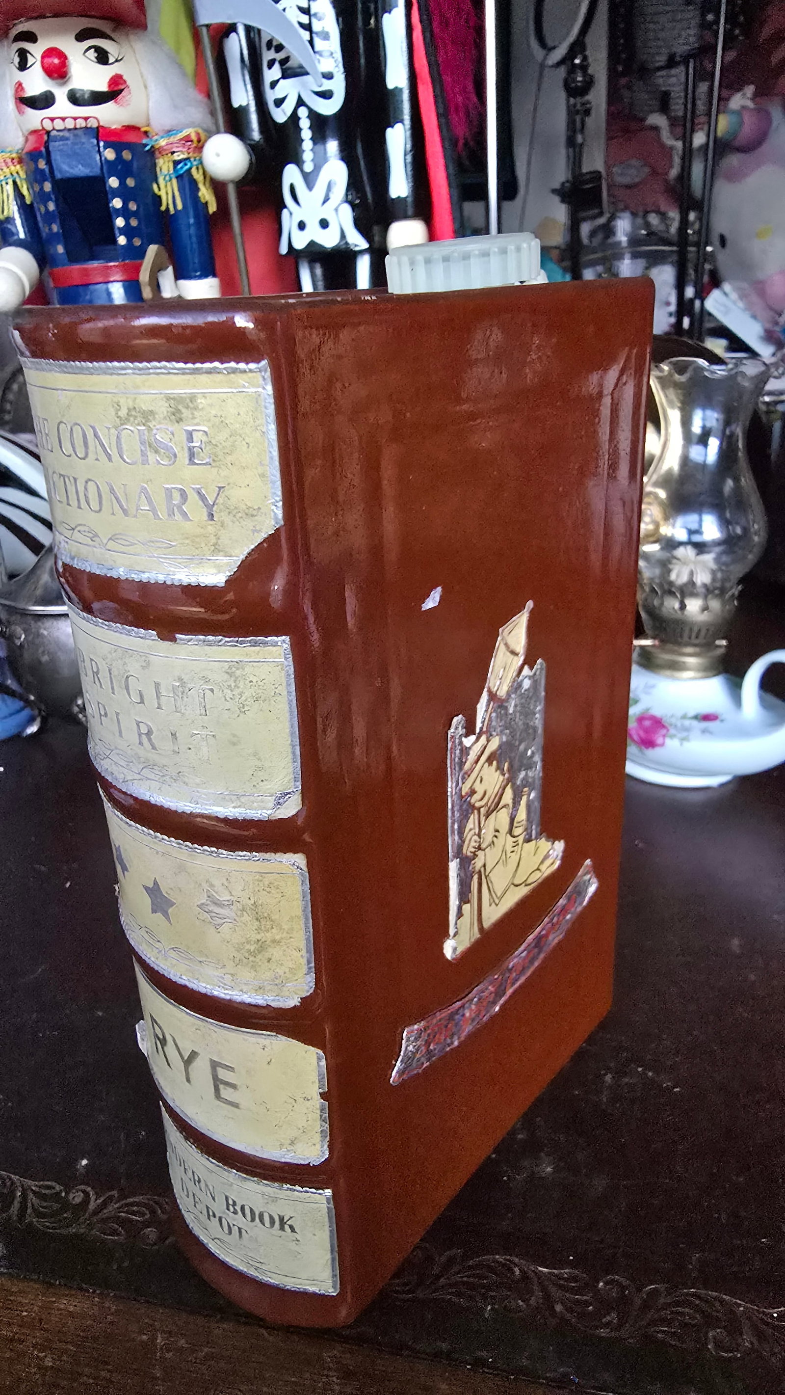 Vintage Ceramic Concise Dictionary Book Decanter - 3