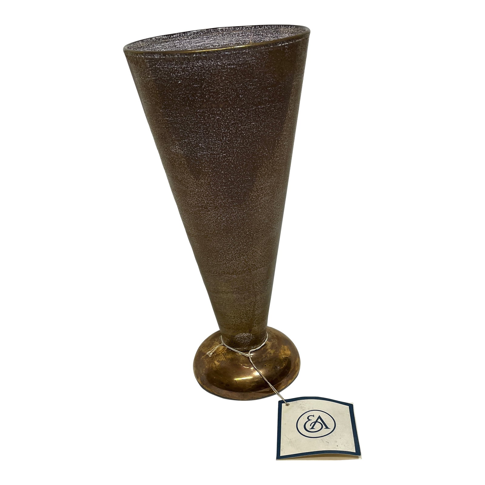 Ethan Alan Ceramic Vase #436945: Beautiful Ethan Allen glass vase featuring a soft gold shimmer finish and graceful sculpted shape. Timeless and versatile - perfect as a centerpiece, mantle accent, or decorative statement piece.