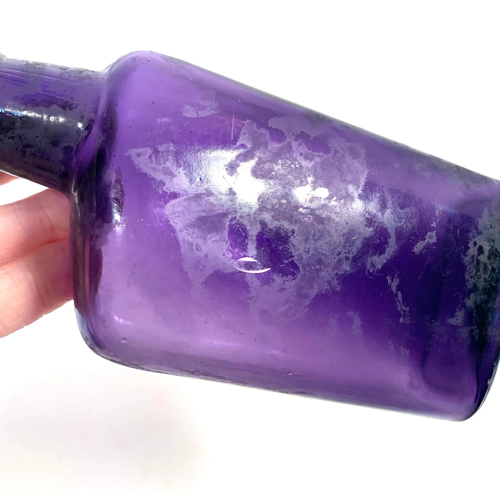 Early 20th Century Amethyst Glass Bitters Bottle Apothecary Style - 3