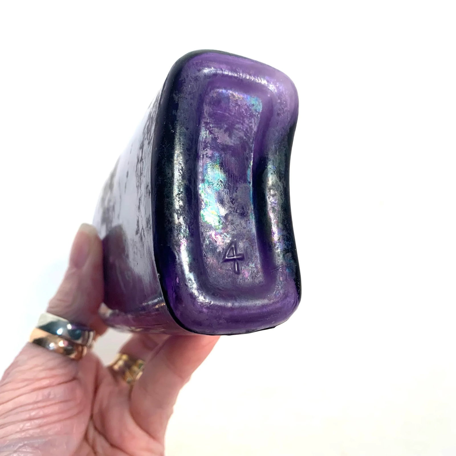 Early 20th Century Amethyst Glass Bitters Bottle Apothecary Style - 9