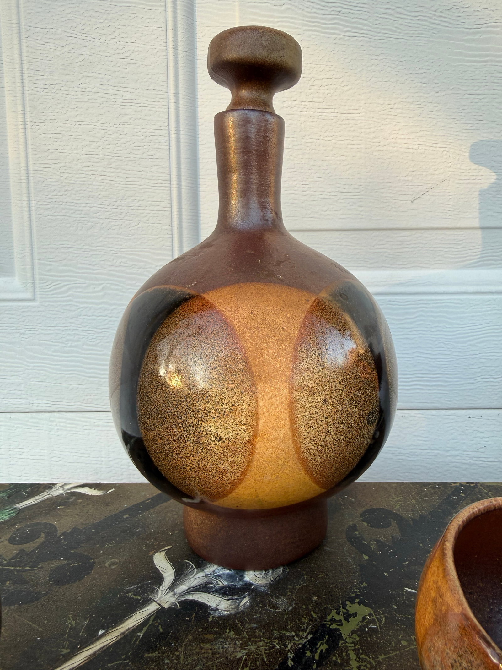 Mid 20th Century Robert Maxwell for Pottery Craft Usa Decanter and Cup Set - 4