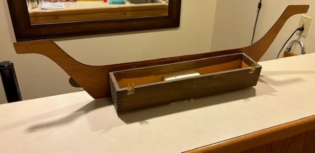 1960s Wooden Canoe Wall Decor With Metal Paddles - Rustic Decor - 3