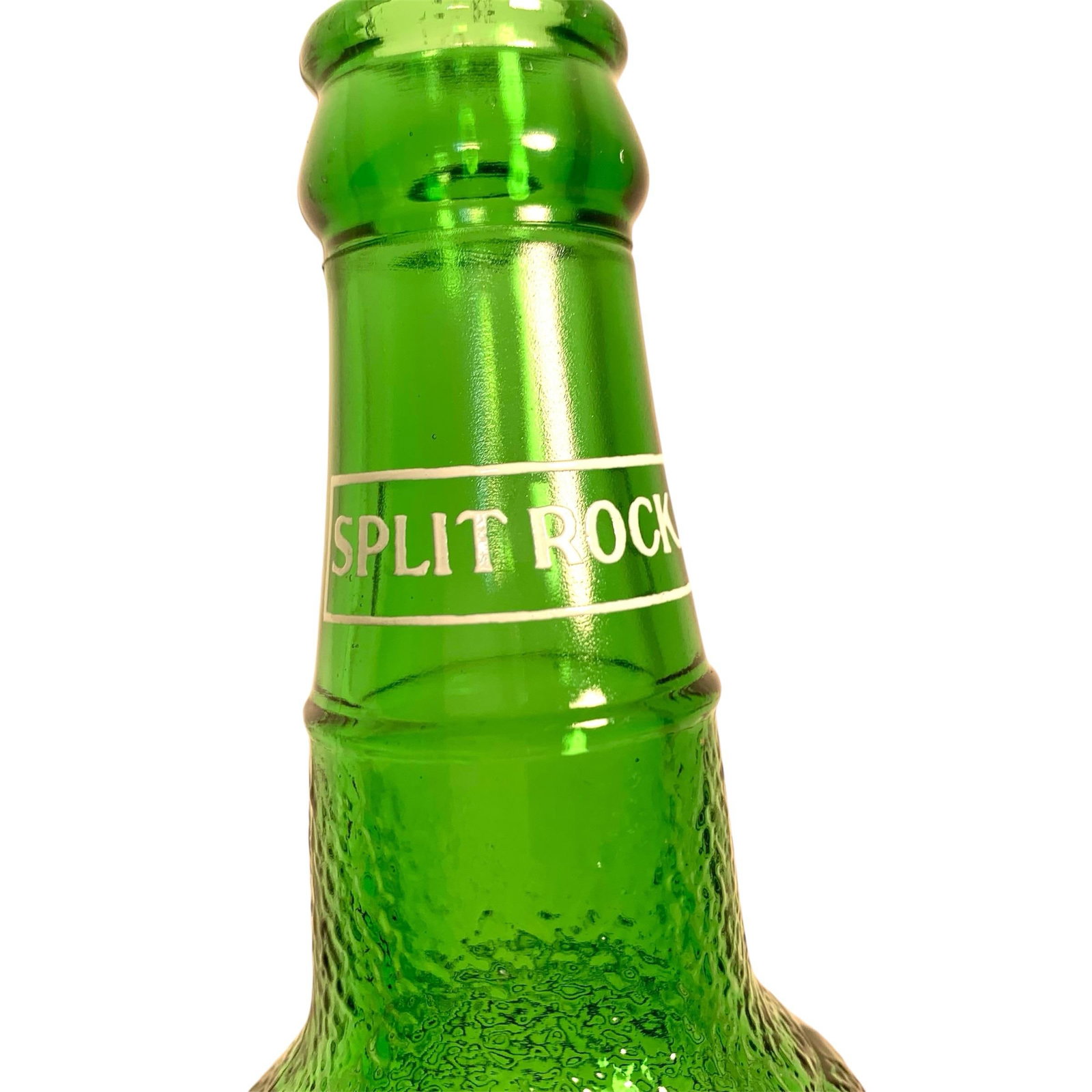 1960s Mid Century Split Rock Green Glass Ginger Beer Bottle - 6