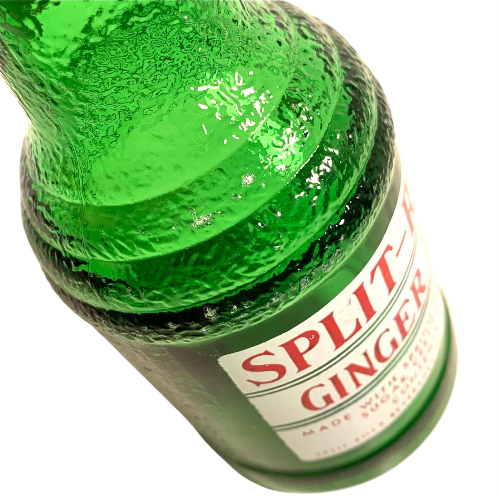 1960s Mid Century Split Rock Green Glass Ginger Beer Bottle - 7