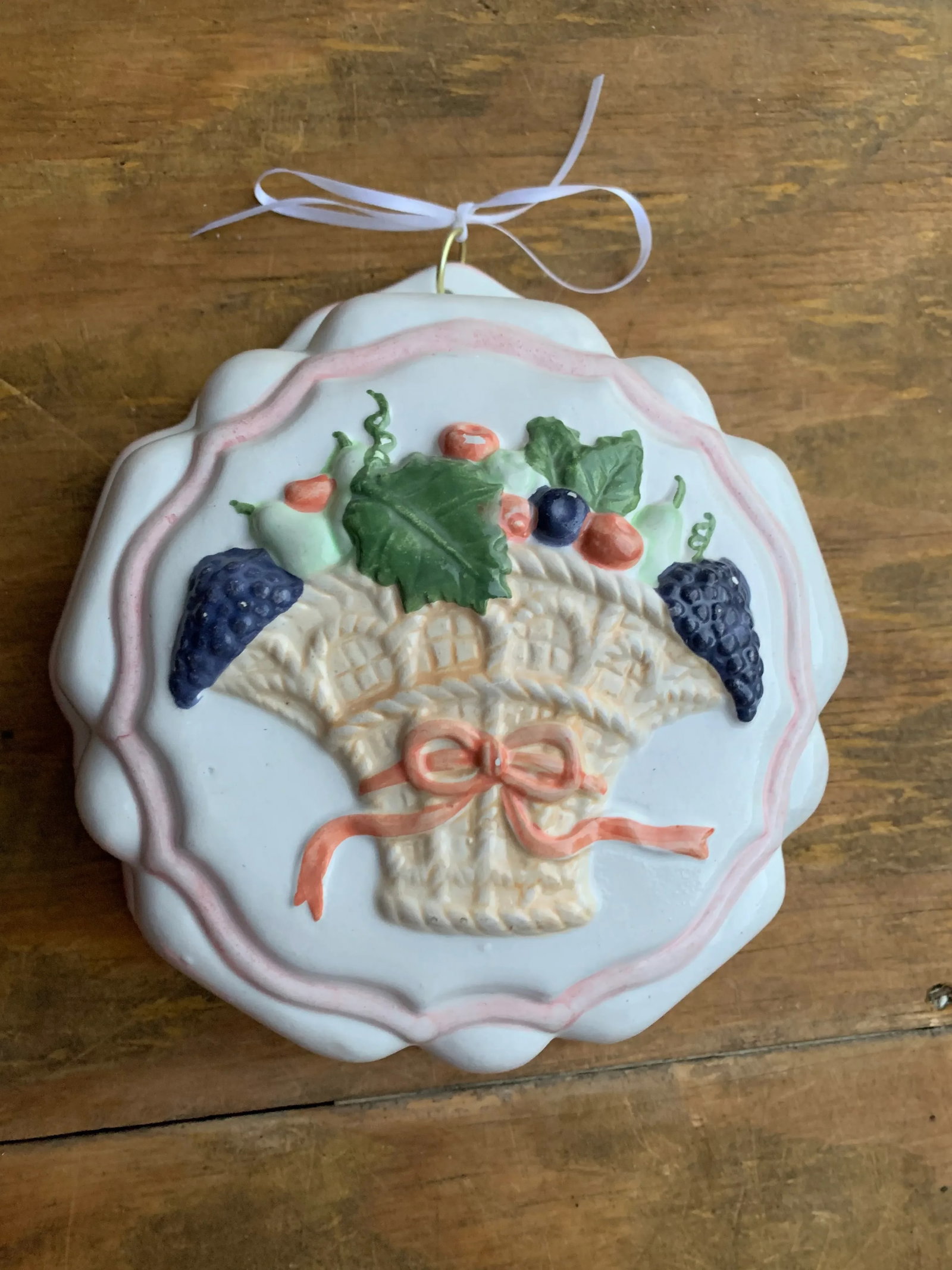 1980s Ceramic Hand Painted Wall Decor - 5