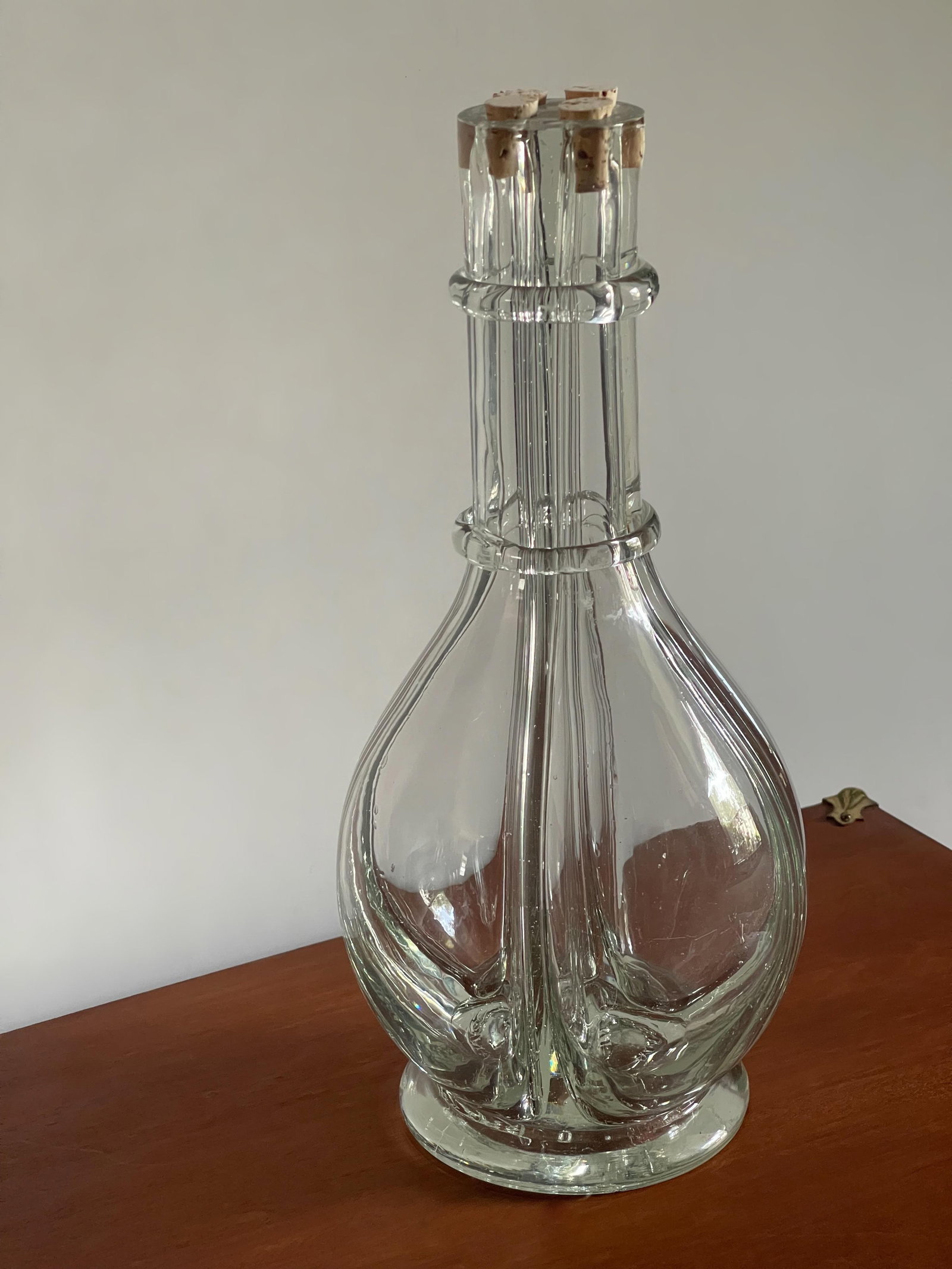 Vintage Four Chambered Glass Decanter - 6