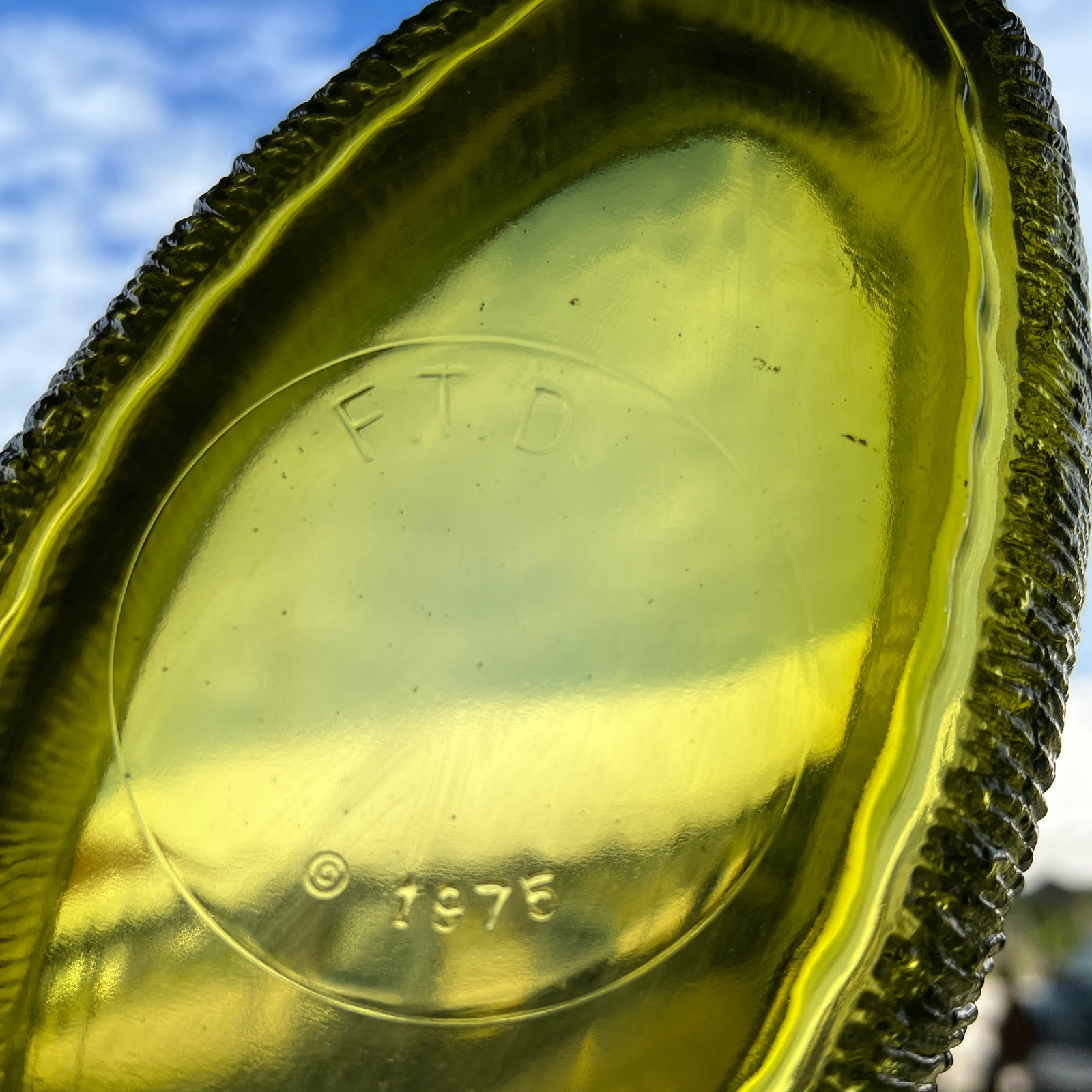 1970s Mid Century Green Oval Glass Bowl Dish - 2