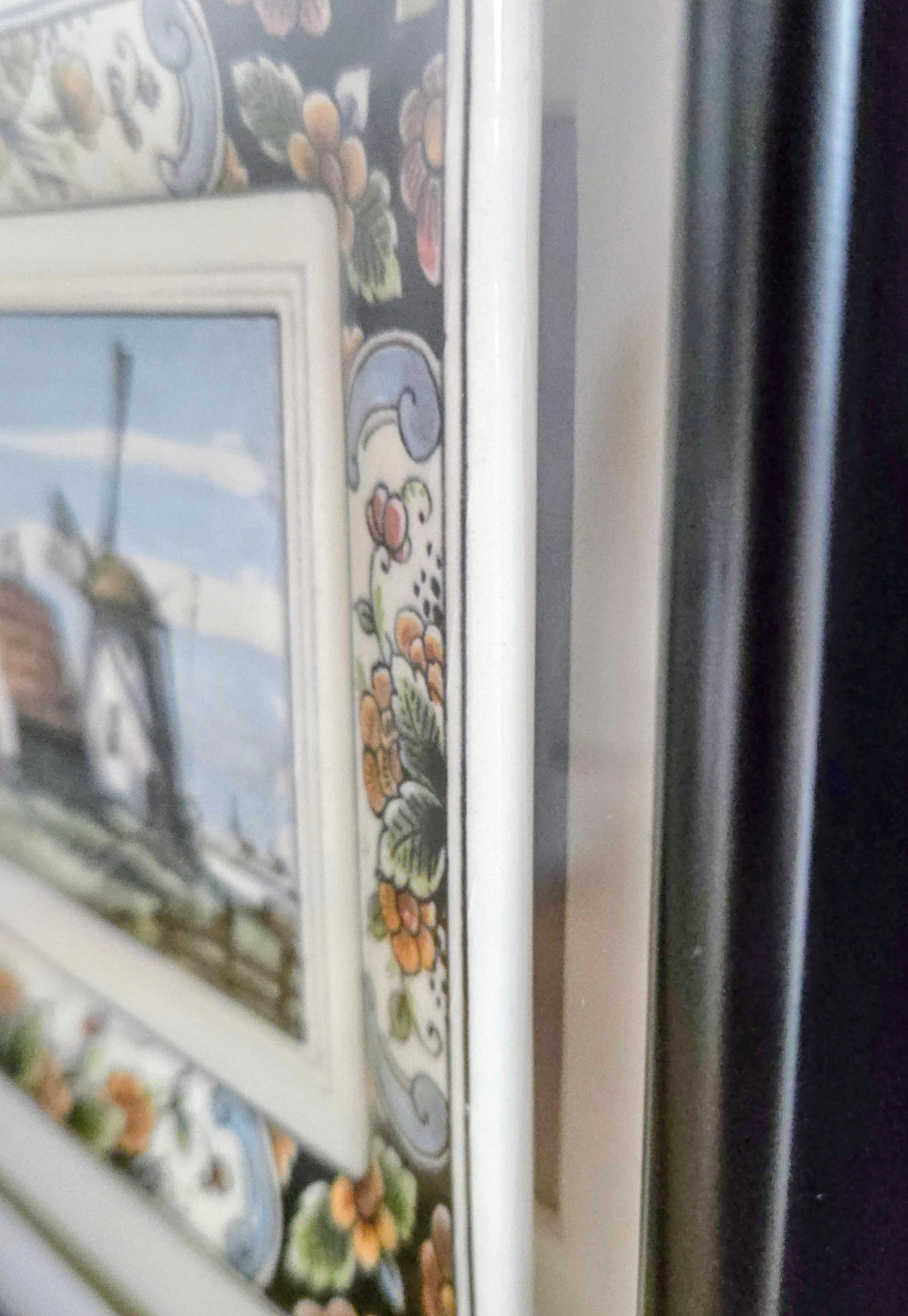 Westraven Delft Hand-Painted Dutch Landscape Plaque in Black Frame, Art 24-102 - 7