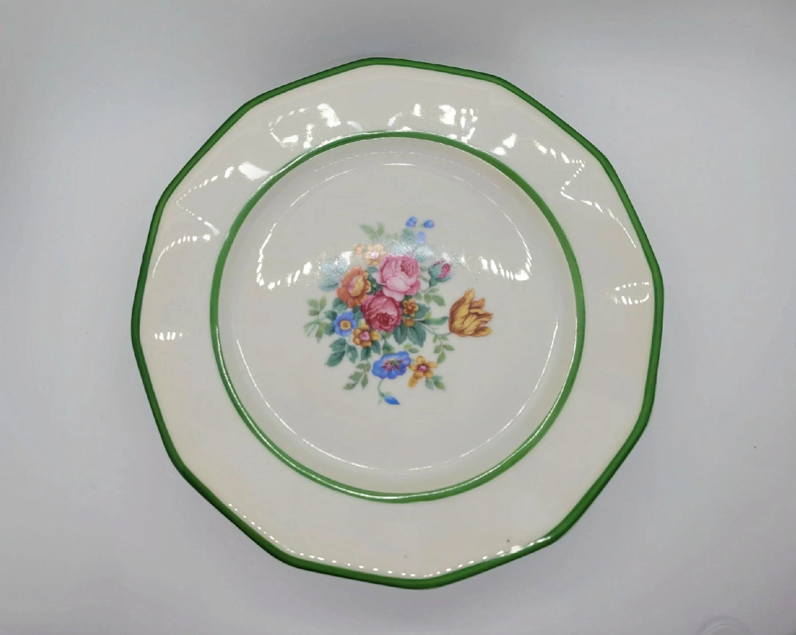 Late 20th Century Black Knight China" Floral Lunch Plates by Lorraine - Set of 5 - 2
