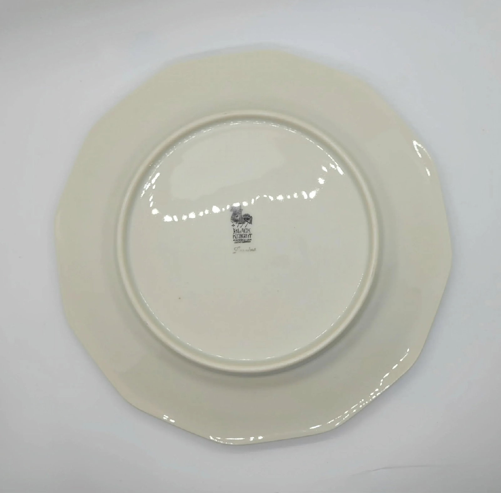 Late 20th Century Black Knight China" Floral Lunch Plates by Lorraine - Set of 5 - 4