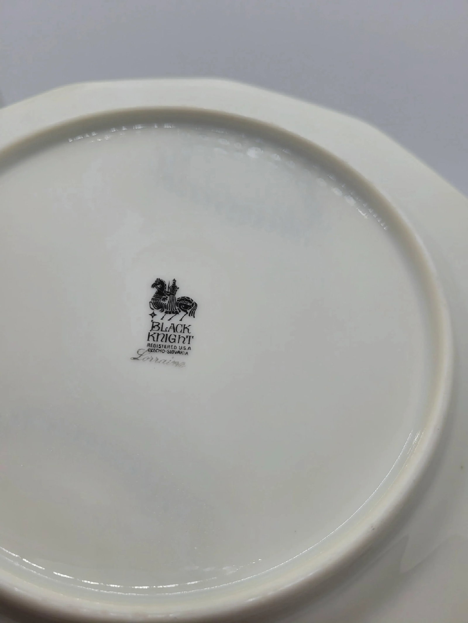 Late 20th Century Black Knight China" Floral Lunch Plates by Lorraine - Set of 5 - 8