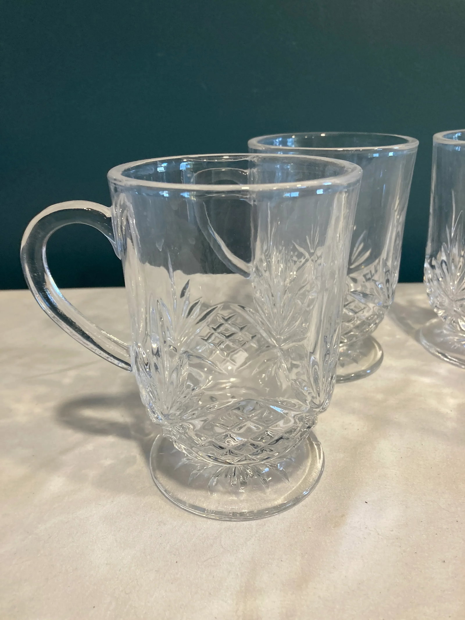 Vintage Etched Glass Coffee Cups, Set of 4 - 2