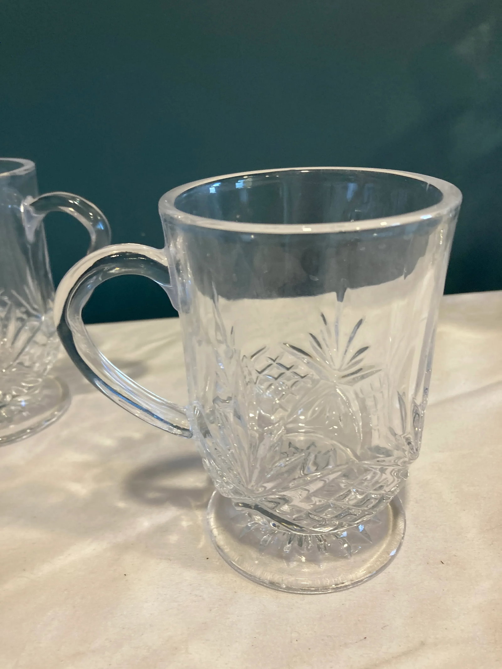 Vintage Etched Glass Coffee Cups, Set of 4 - 3