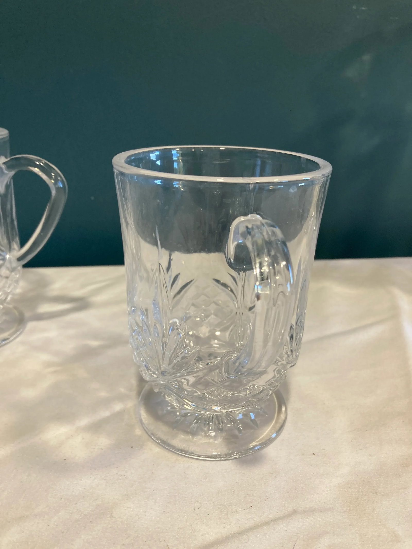 Vintage Etched Glass Coffee Cups, Set of 4 - 4