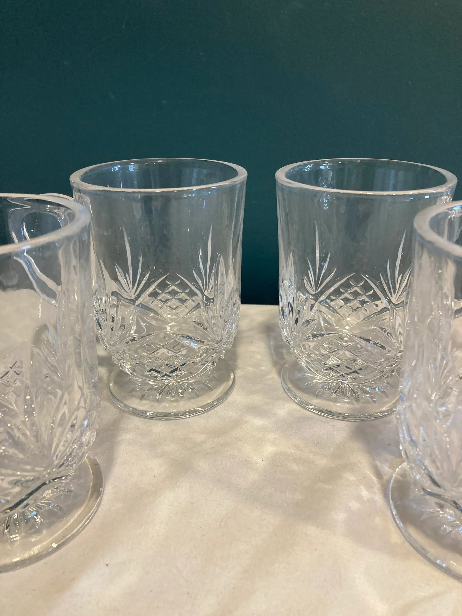 Vintage Etched Glass Coffee Cups, Set of 4 - 5