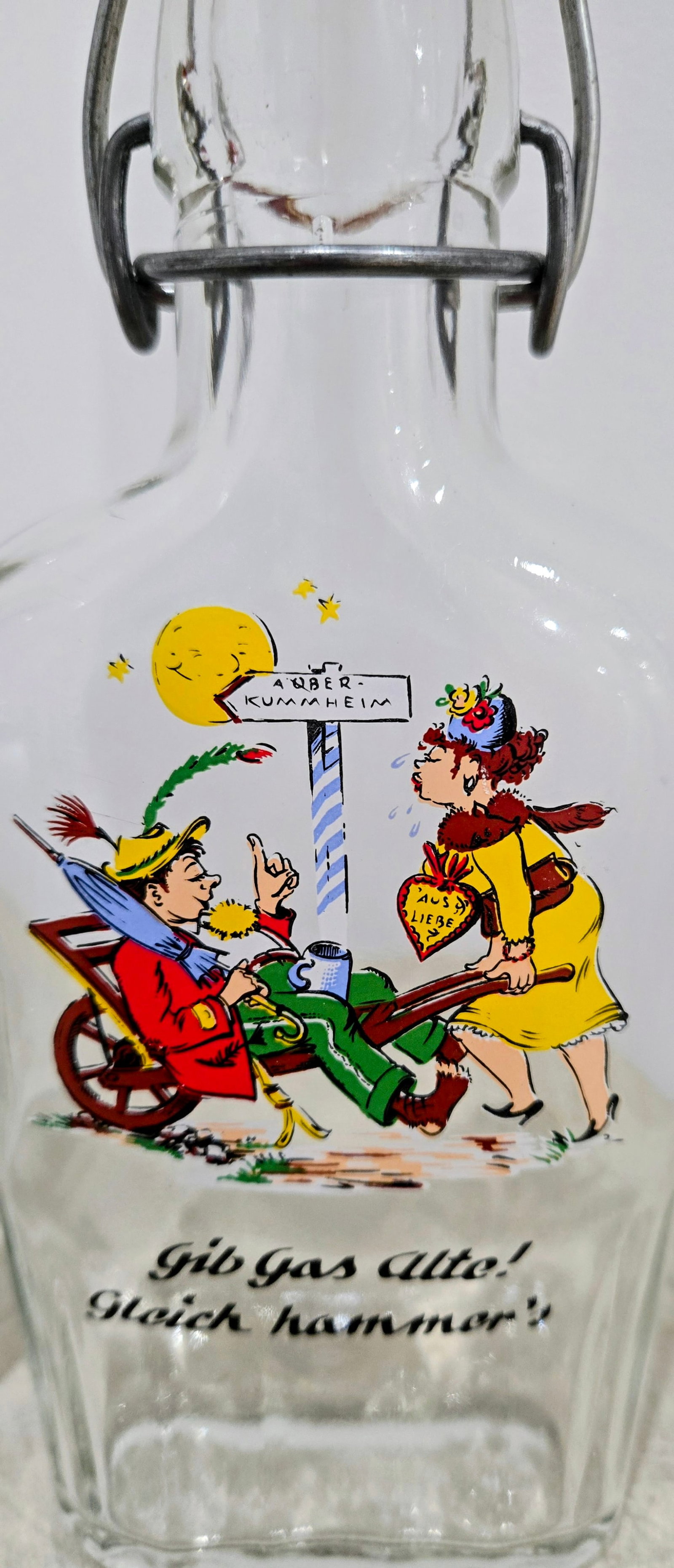 Vintage German Cartoon Swing-Top Liquor Bottles - Pair - 3