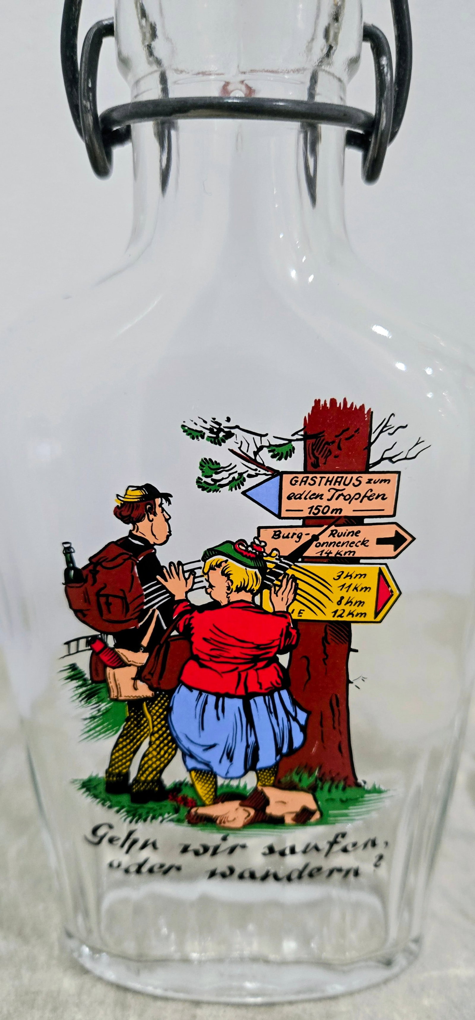 Vintage German Cartoon Swing-Top Liquor Bottles - Pair - 4