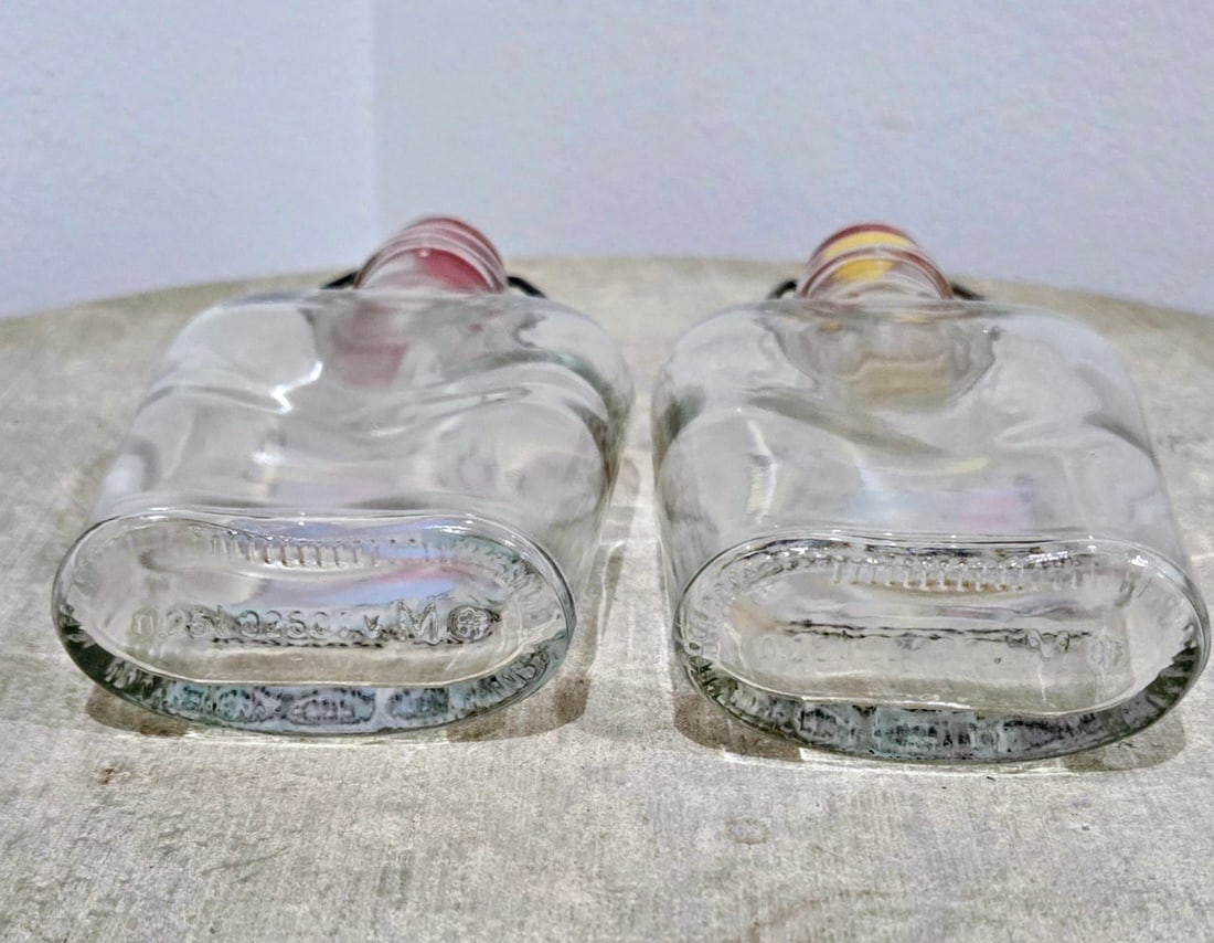 Vintage German Cartoon Swing-Top Liquor Bottles - Pair - 7