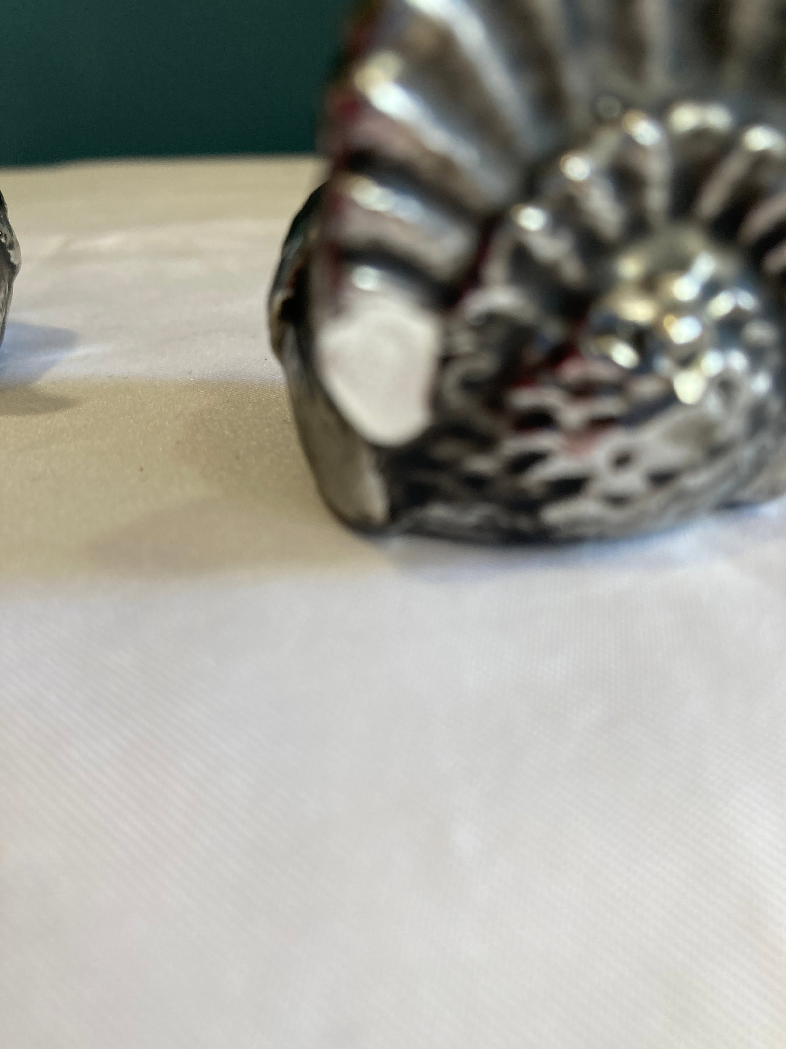 Vintage Ceramic Turkey Salt & Pepper Shakers With Metallic Silver Finish - 8
