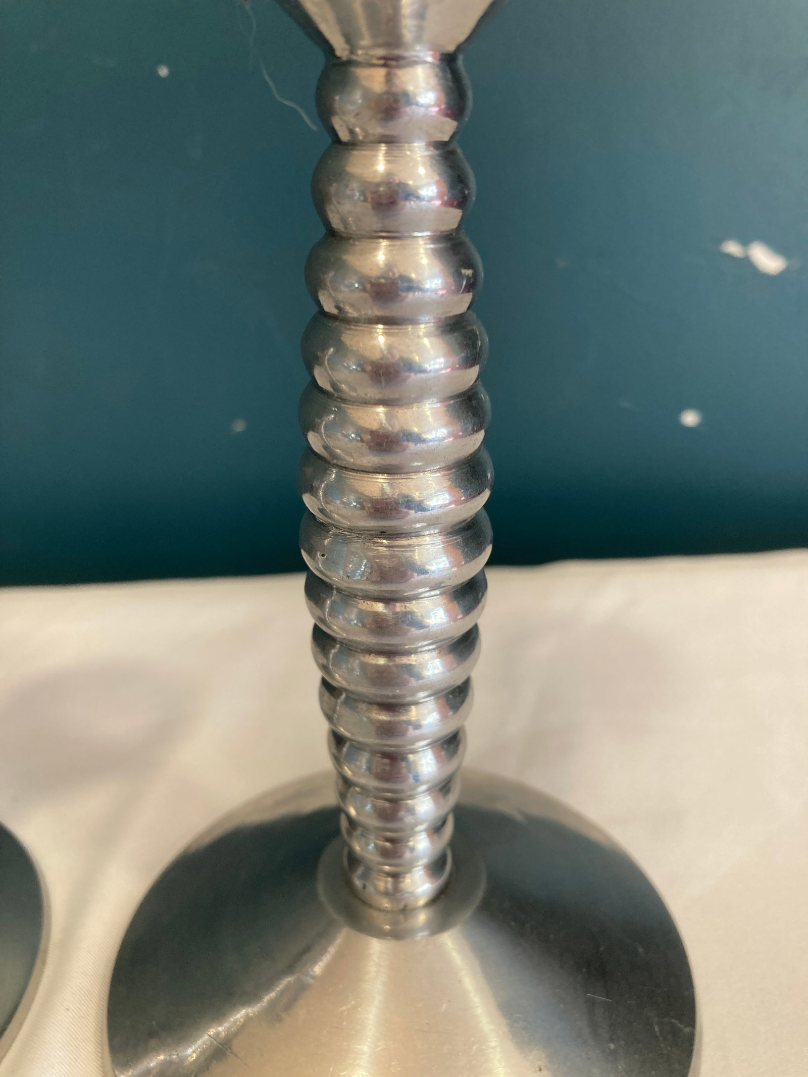 Mid-Century Modern Candlesticks - Stacked Ring Design Pair - 4