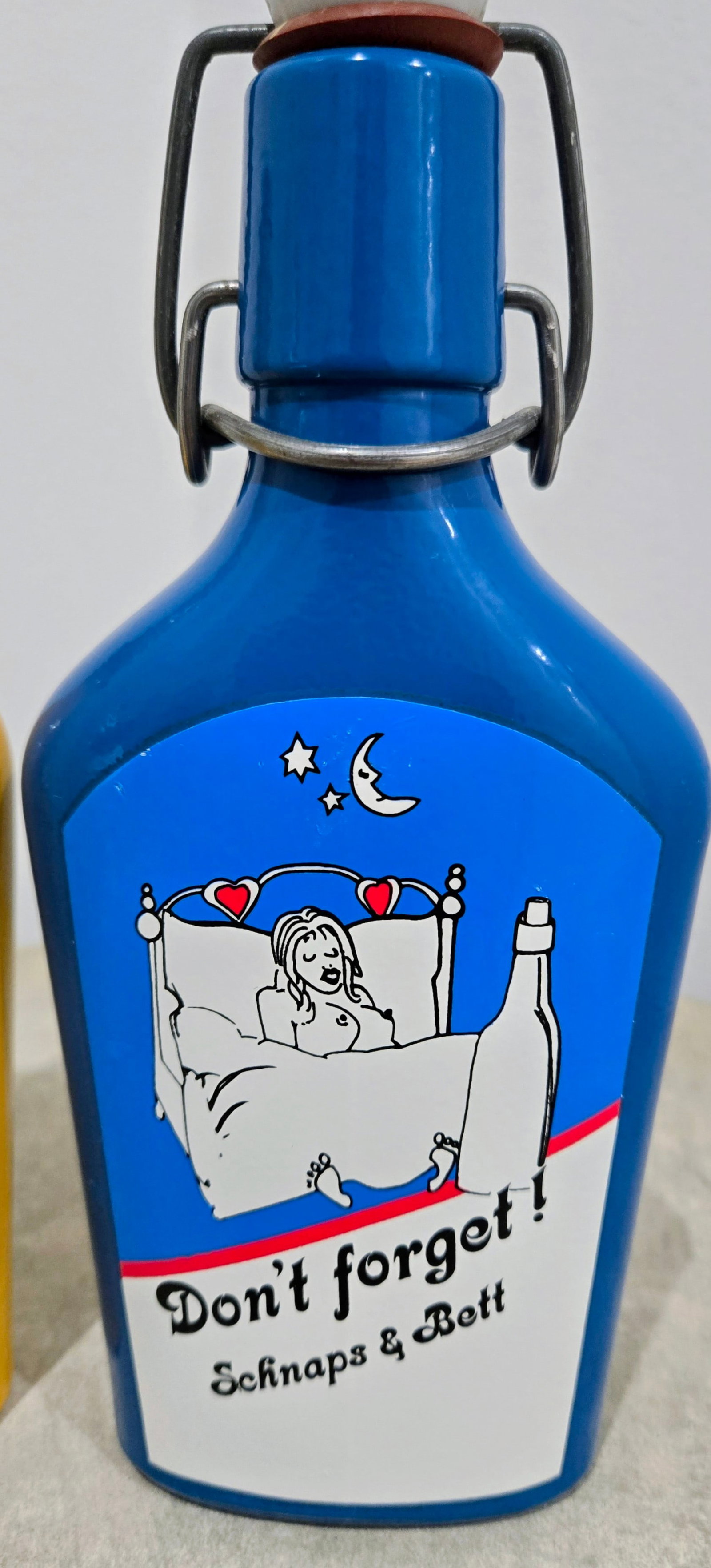 Vintage German Cartoon Schnapps Bottles - "Don't Forget" & "Mouthwash for Cowboys" Pair - 4
