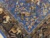 1940s Blue Animalia Antique Persian Isfahan Rug 3' 2" X 5' 6" Silk Wool Handknotted Carpet - 8