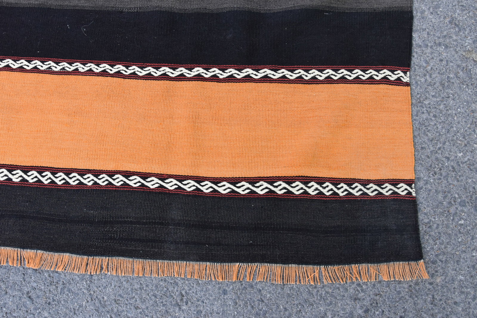 1960s Rustic Style Hand Knotted Traditional Anatolian Wool Kilim Runner Rug 3.4 X 10 Ft - 7