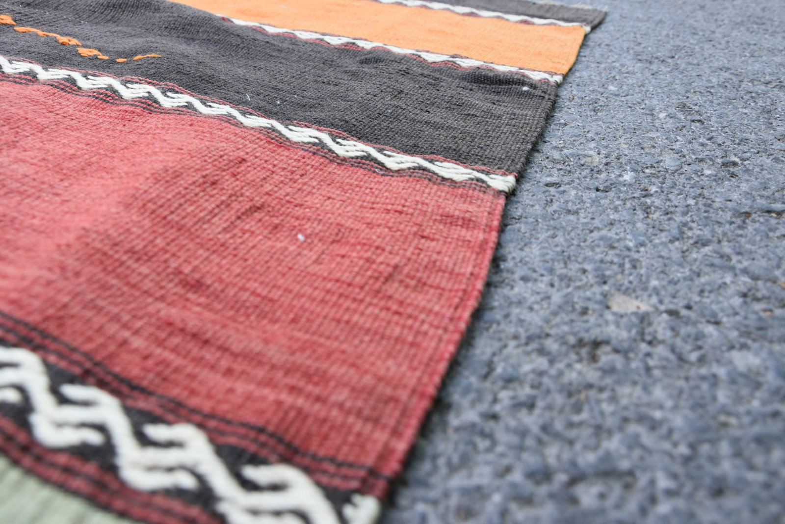 1960s Rustic Style Hand Knotted Traditional Anatolian Wool Kilim Runner Rug 3.4 X 10 Ft - 8