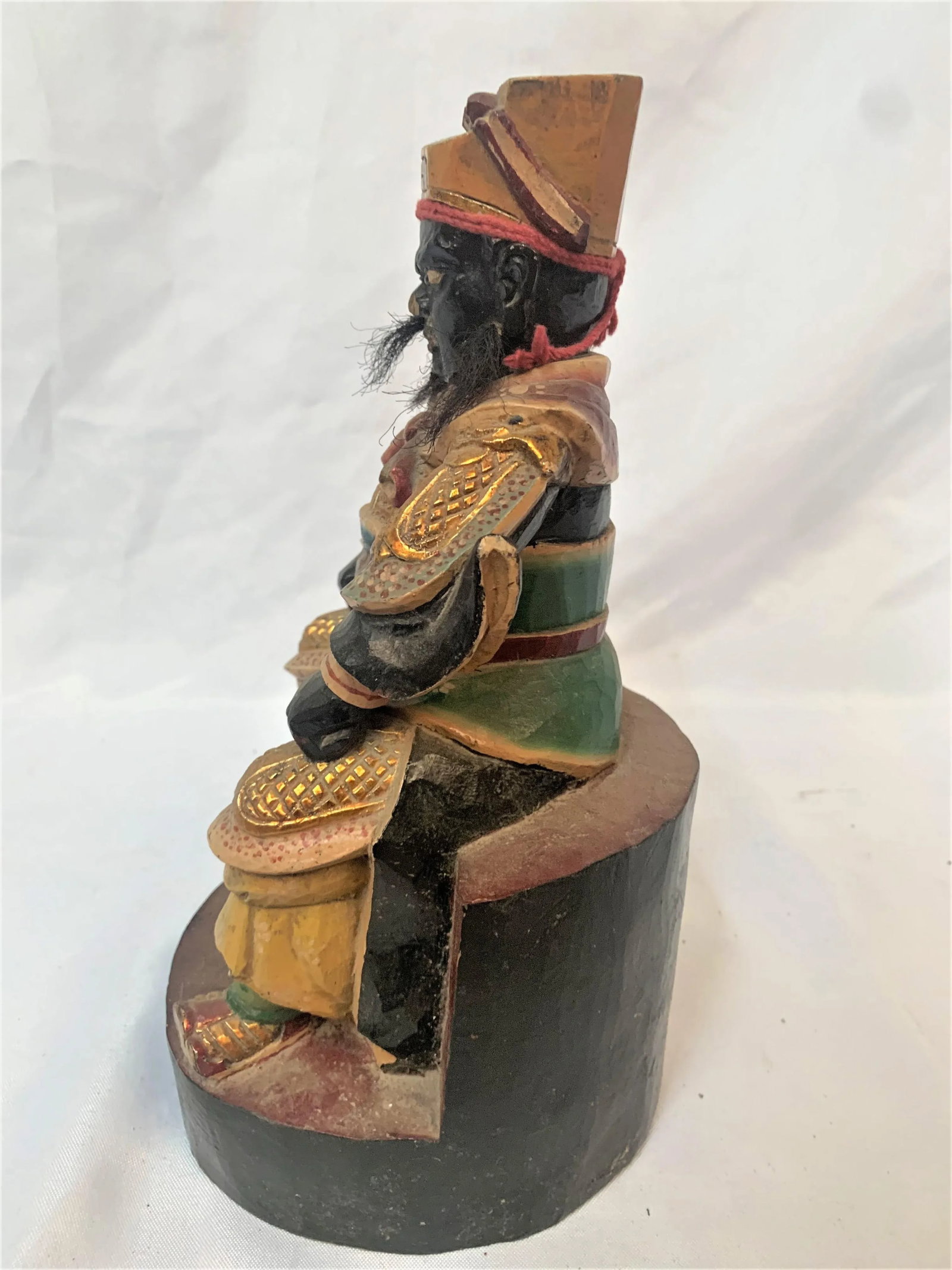Gilded Chinese Hand-Carved Seated Emperor - 3