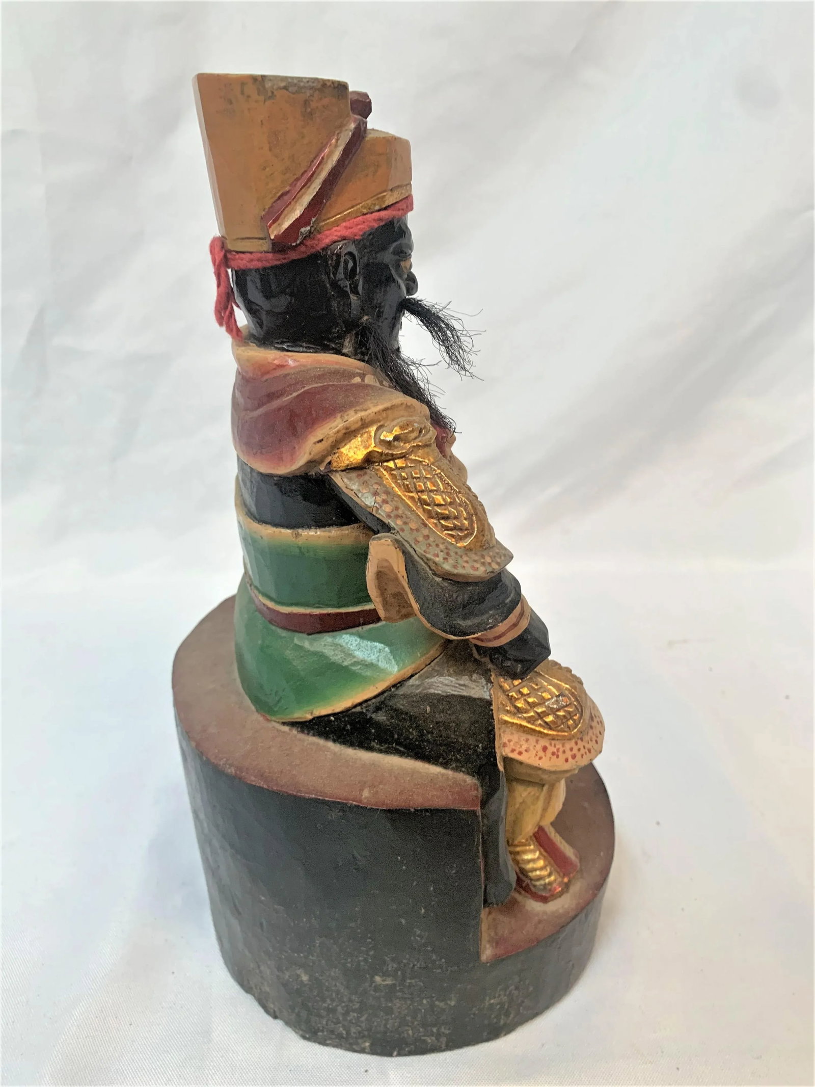 Gilded Chinese Hand-Carved Seated Emperor - 5