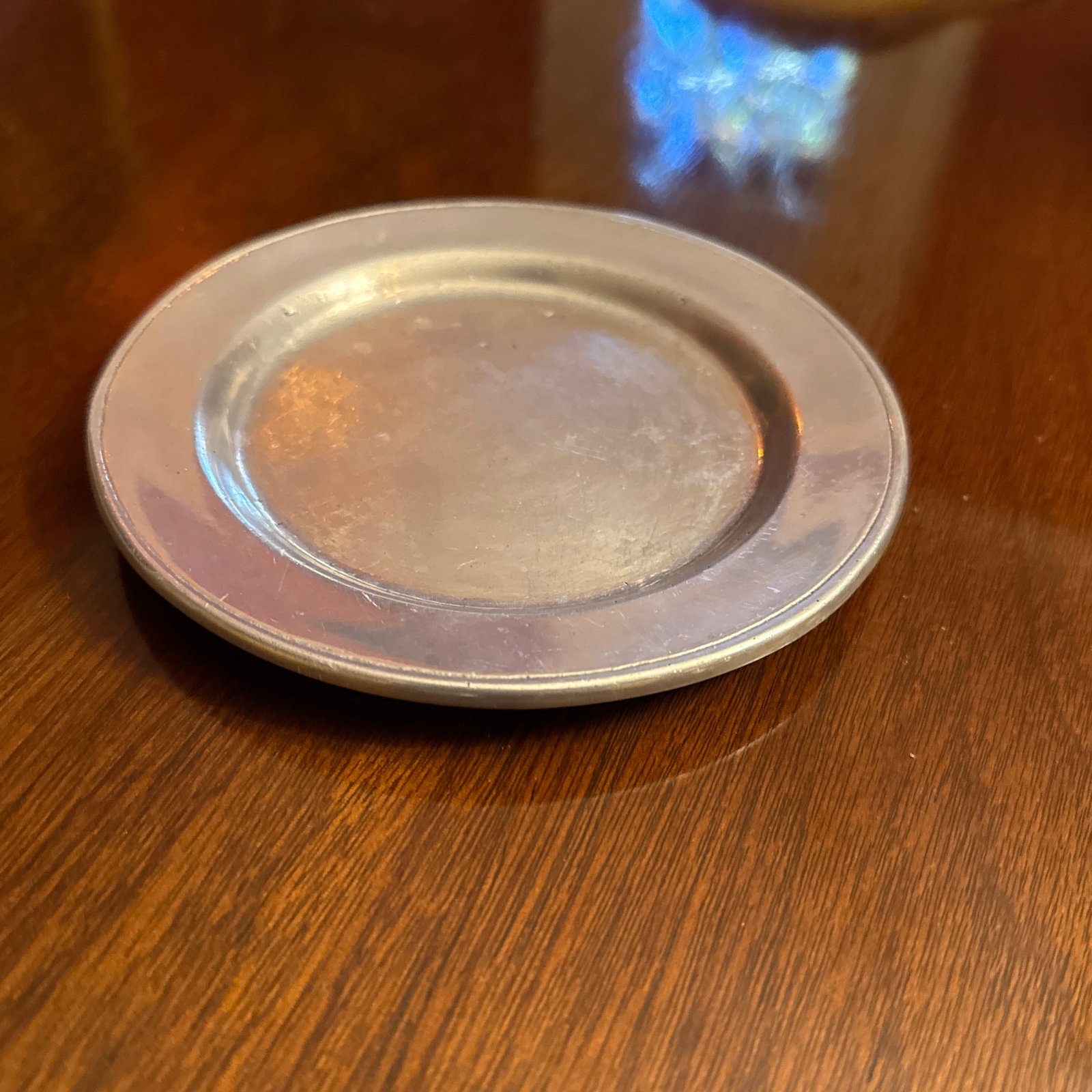 Small Round Pewter Plate - 2