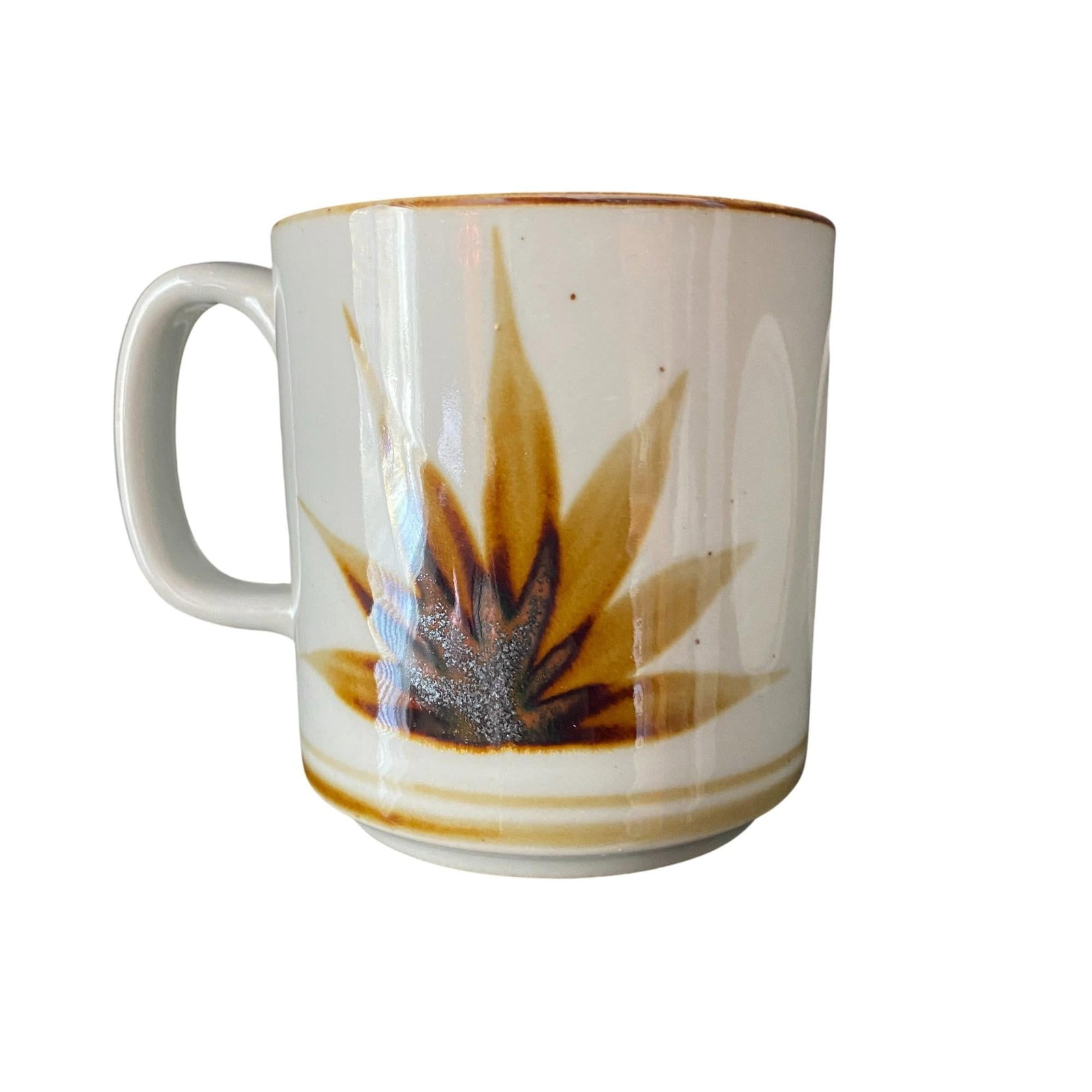 1960s Set of 4 Vintage Otagiri MCM Leaf Agave Plant Coffee Tea Mugs - 6