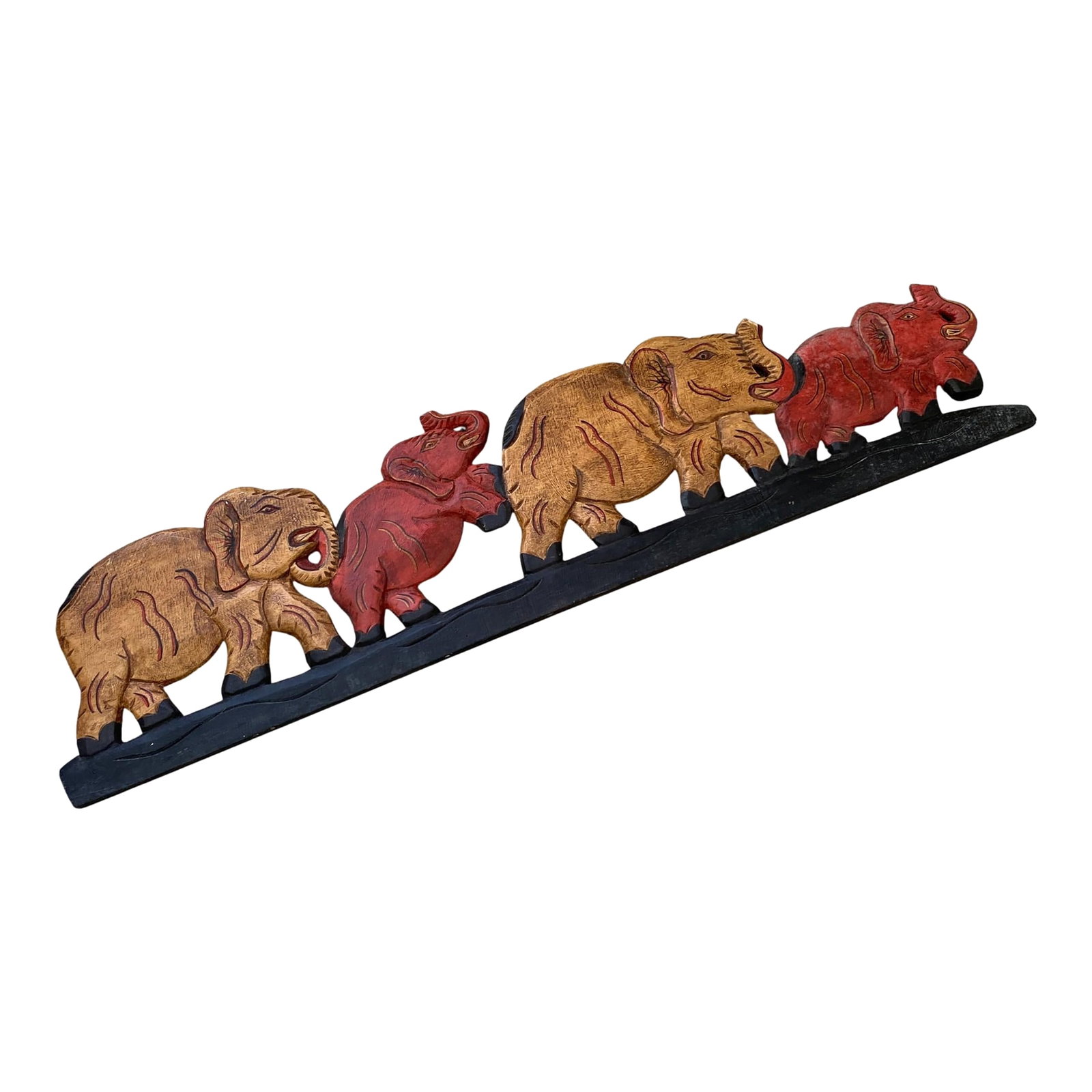 1990s Carved Wooden Elephant Over the Door / Wall Hanging Bohemian Decor India: Enhance your living space with this exquisite Carved Wooden Elephant Over the Door or Wall Hanging, a stunning piece of Bohemian decor inspired by traditional Indian craftsmanship. Meticulously