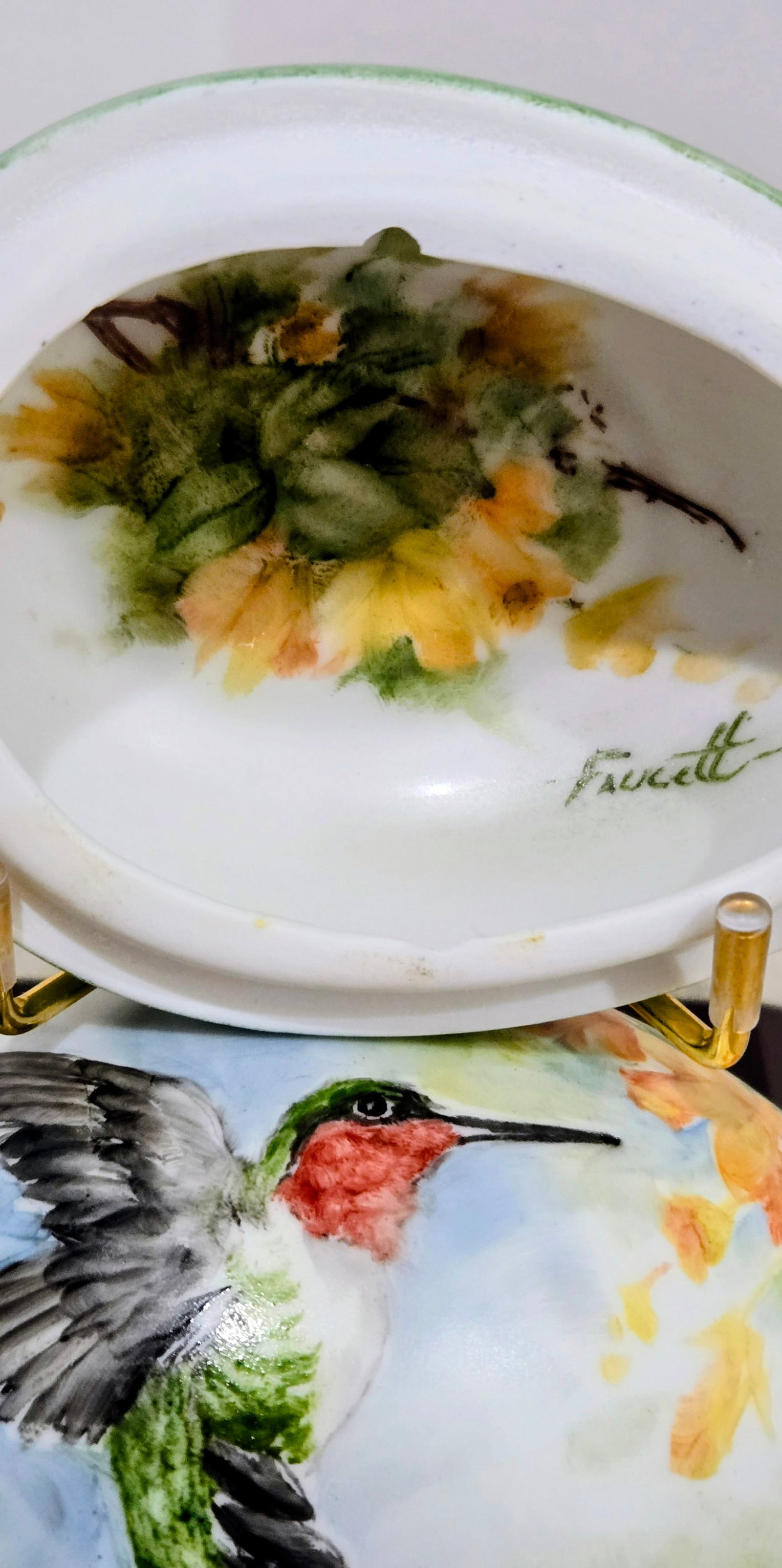 Gerold Porzellan Bavaria Egg Trinket Box - Hand-Painted, Signed Faucett, Mid-Century - 5